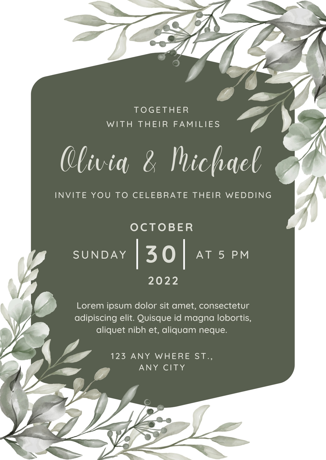 Green Wedding Invitations