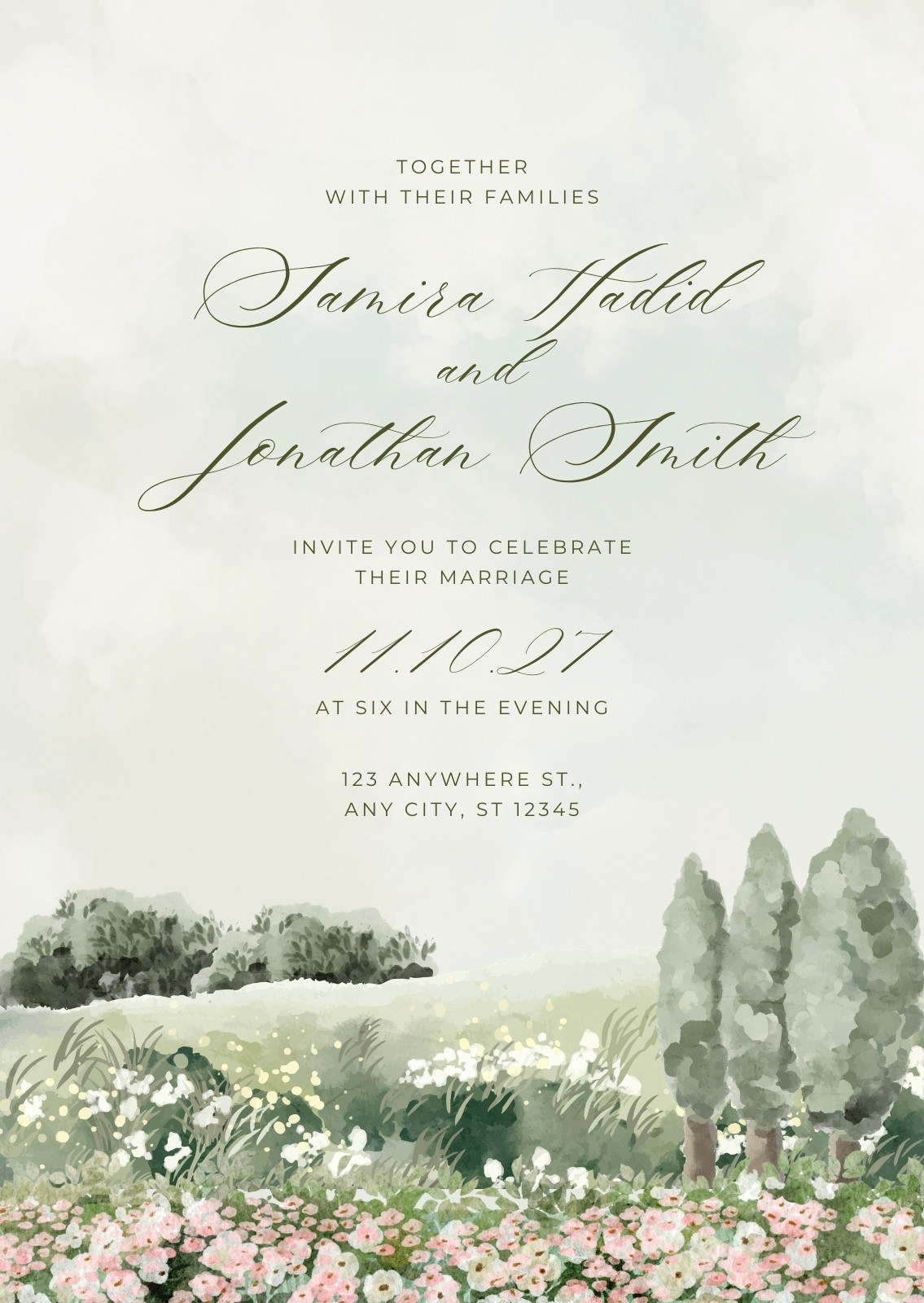 Green Wedding Invitations