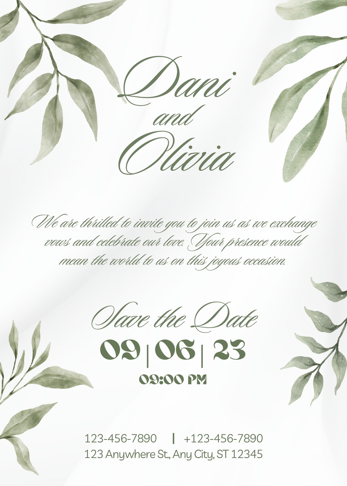 Green Wedding Invitations
