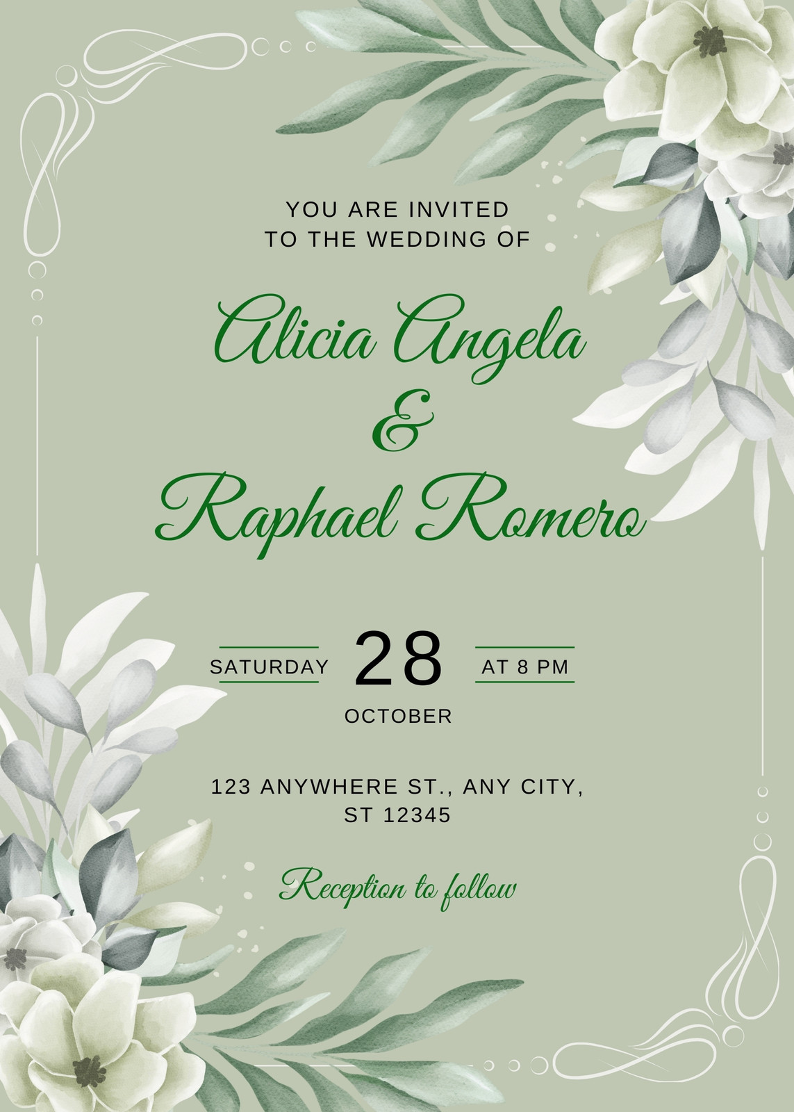 Green Wedding Invitations