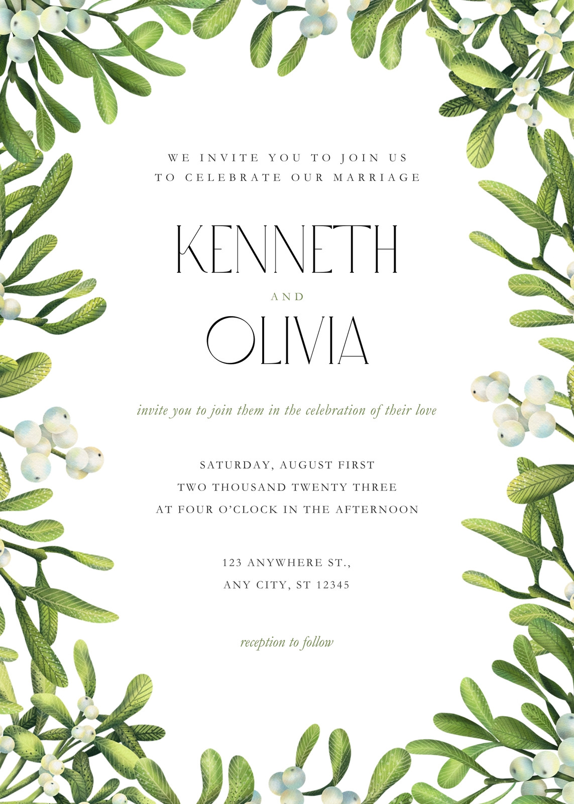Green Wedding Invitations
