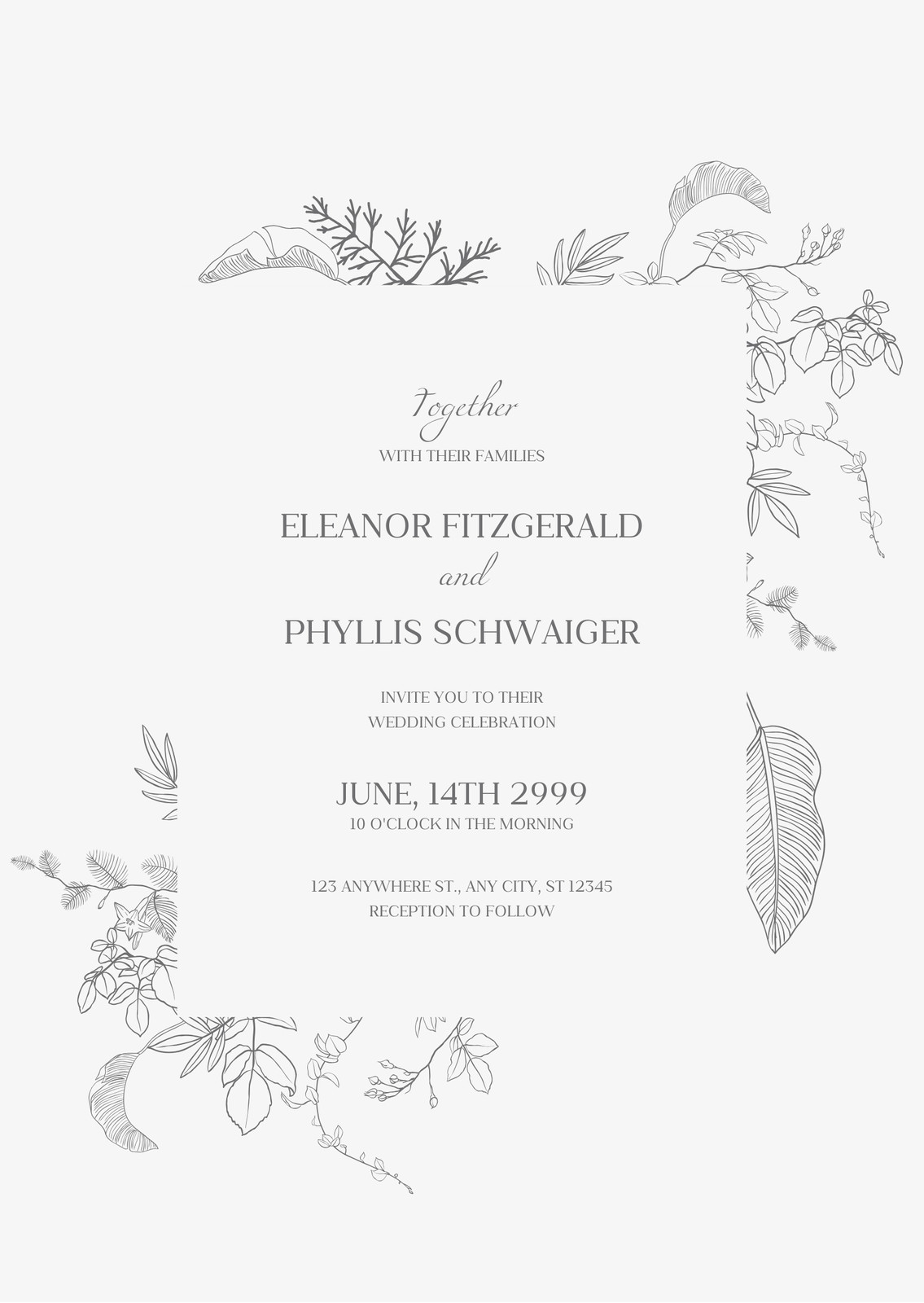 Grey Wedding Invitations