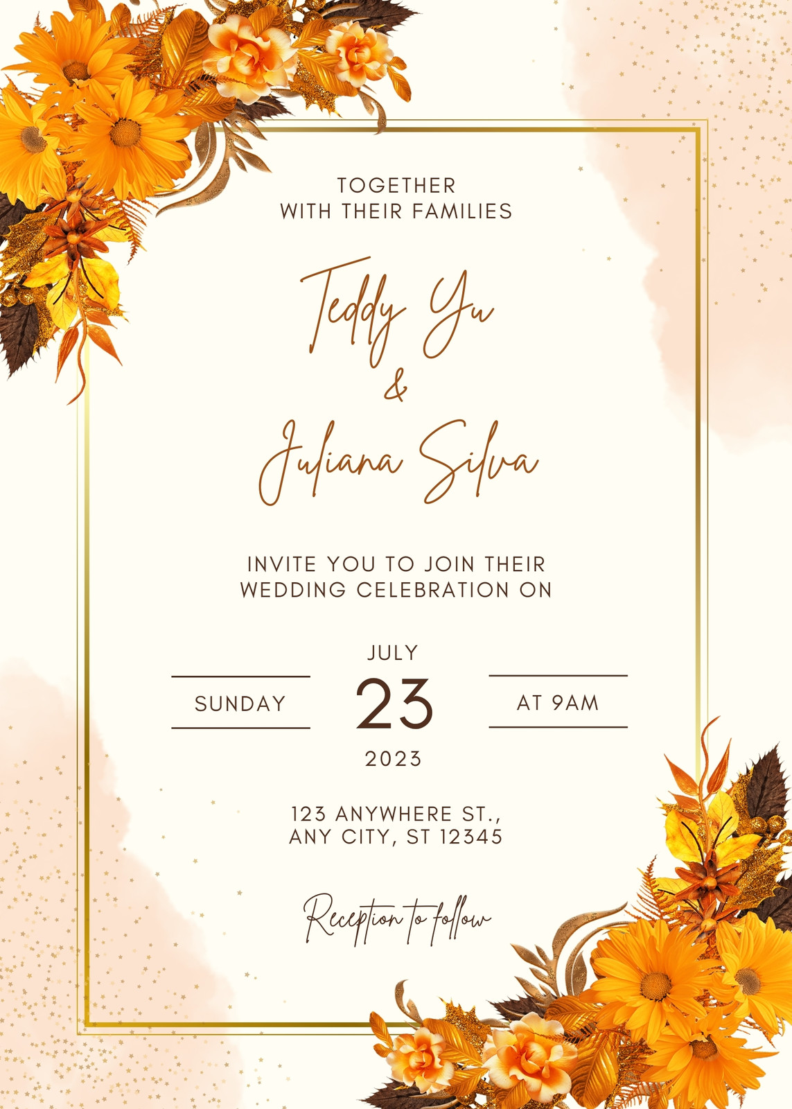 Orange Wedding Invitations