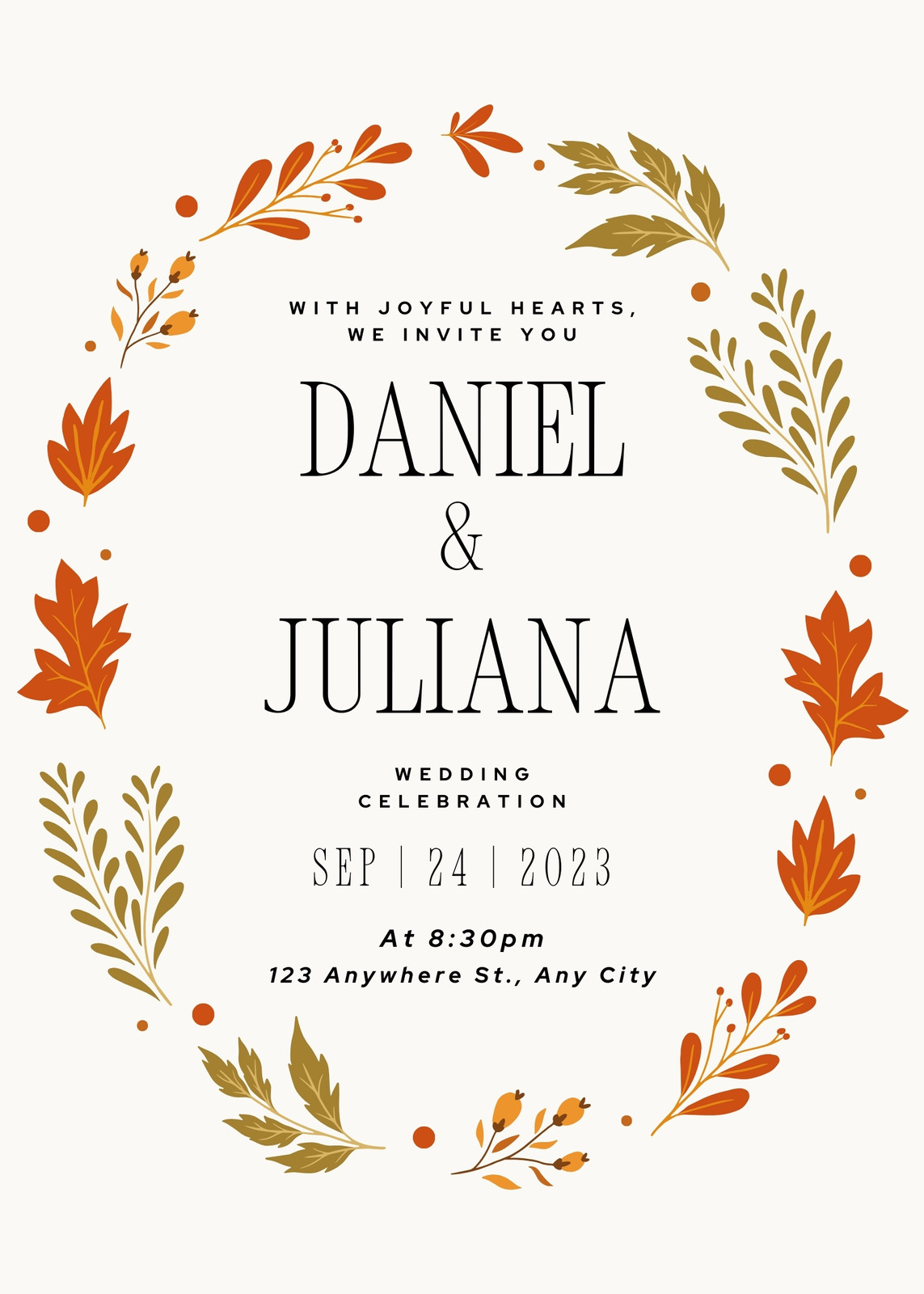 Orange Wedding Invitations