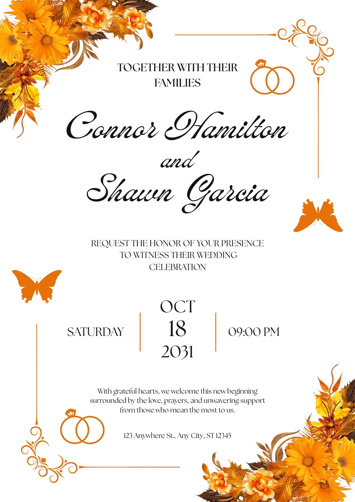 Orange Wedding Invitations