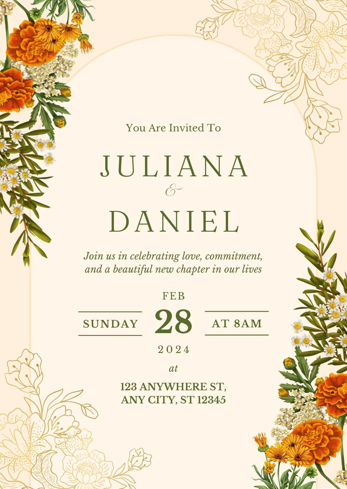 Orange Wedding Invitations