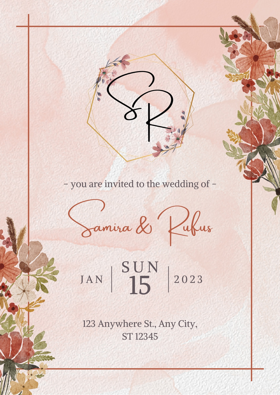 Orange Wedding Invitations