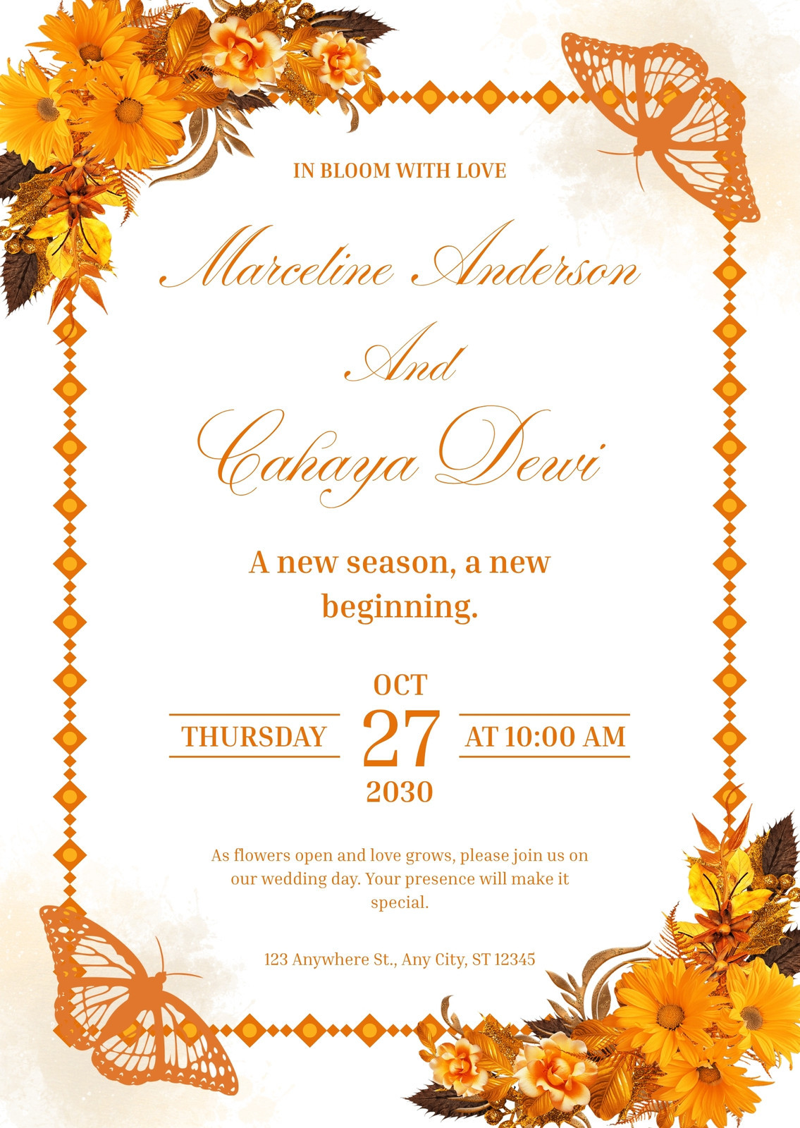 Orange Wedding Invitations