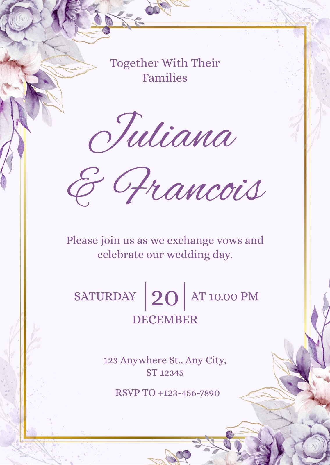 Purple Wedding Invitations