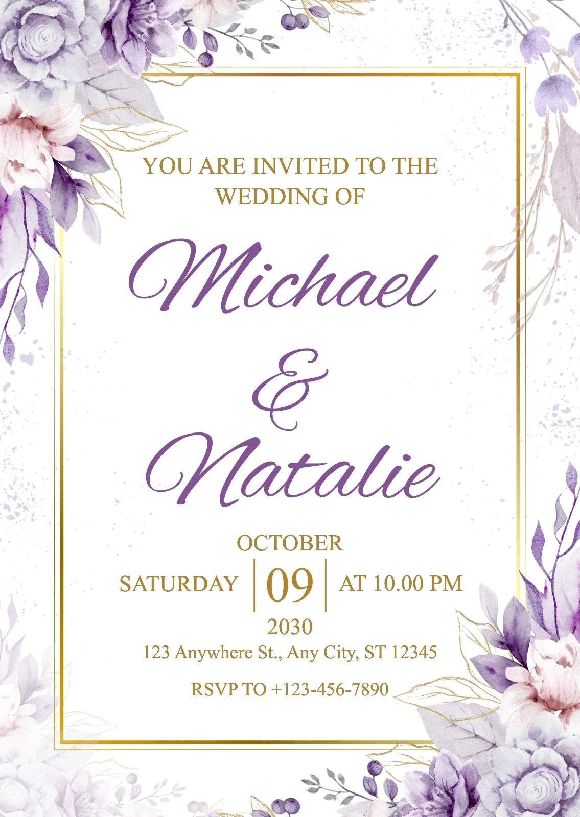 Purple Wedding Invitations