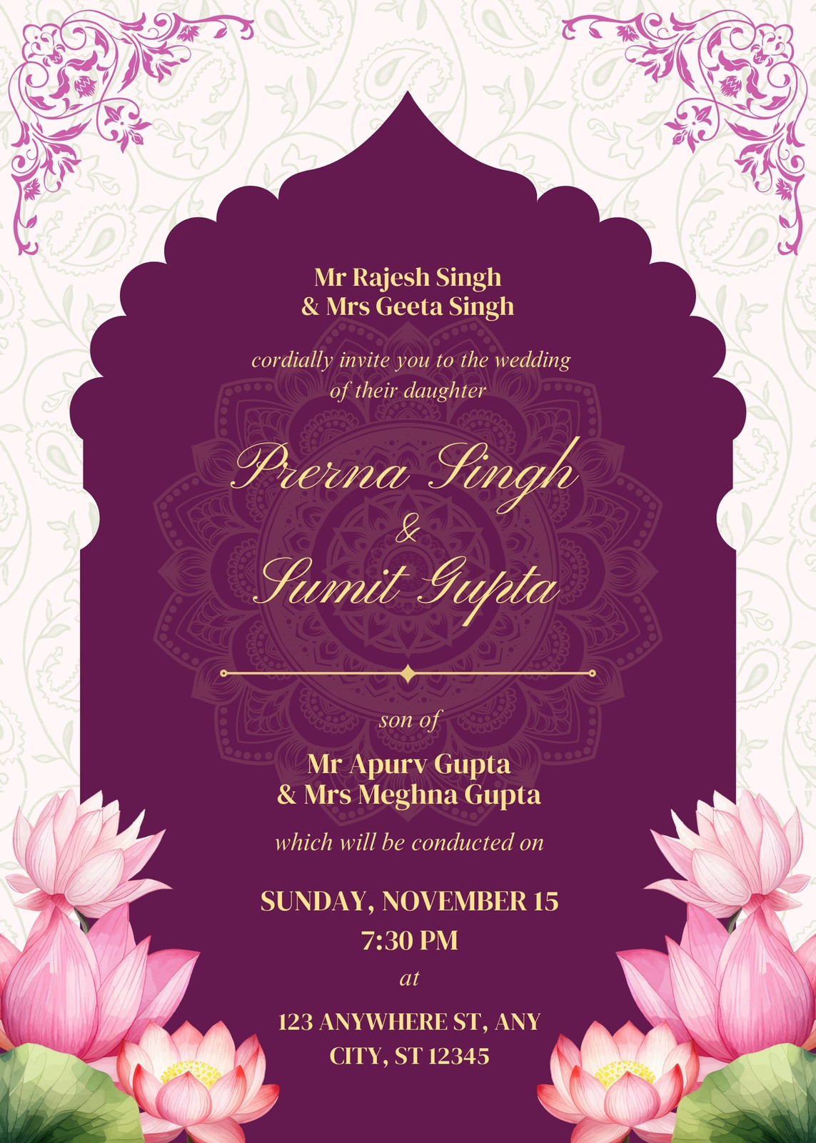 Purple Wedding Invitations