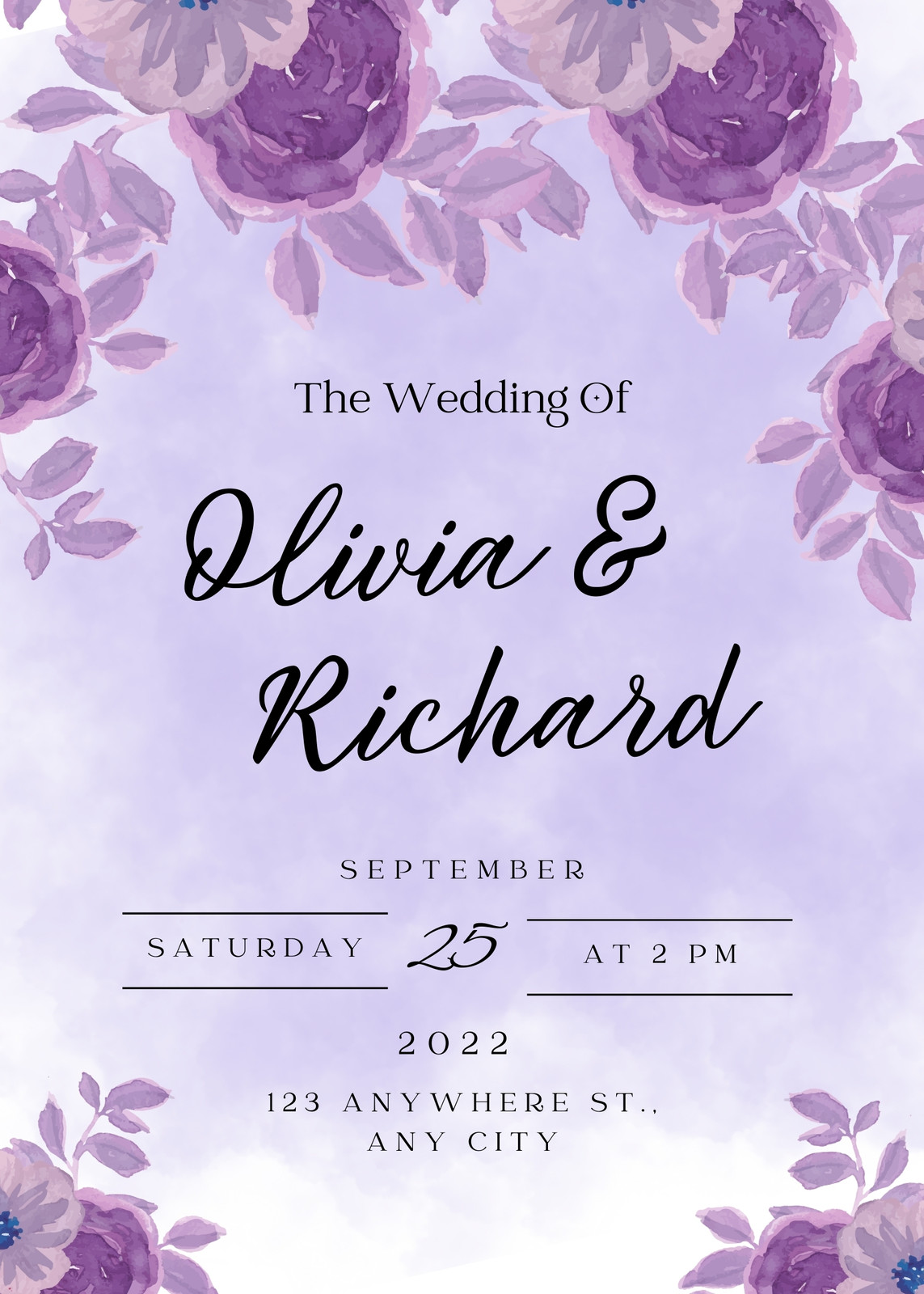 Purple Wedding Invitations