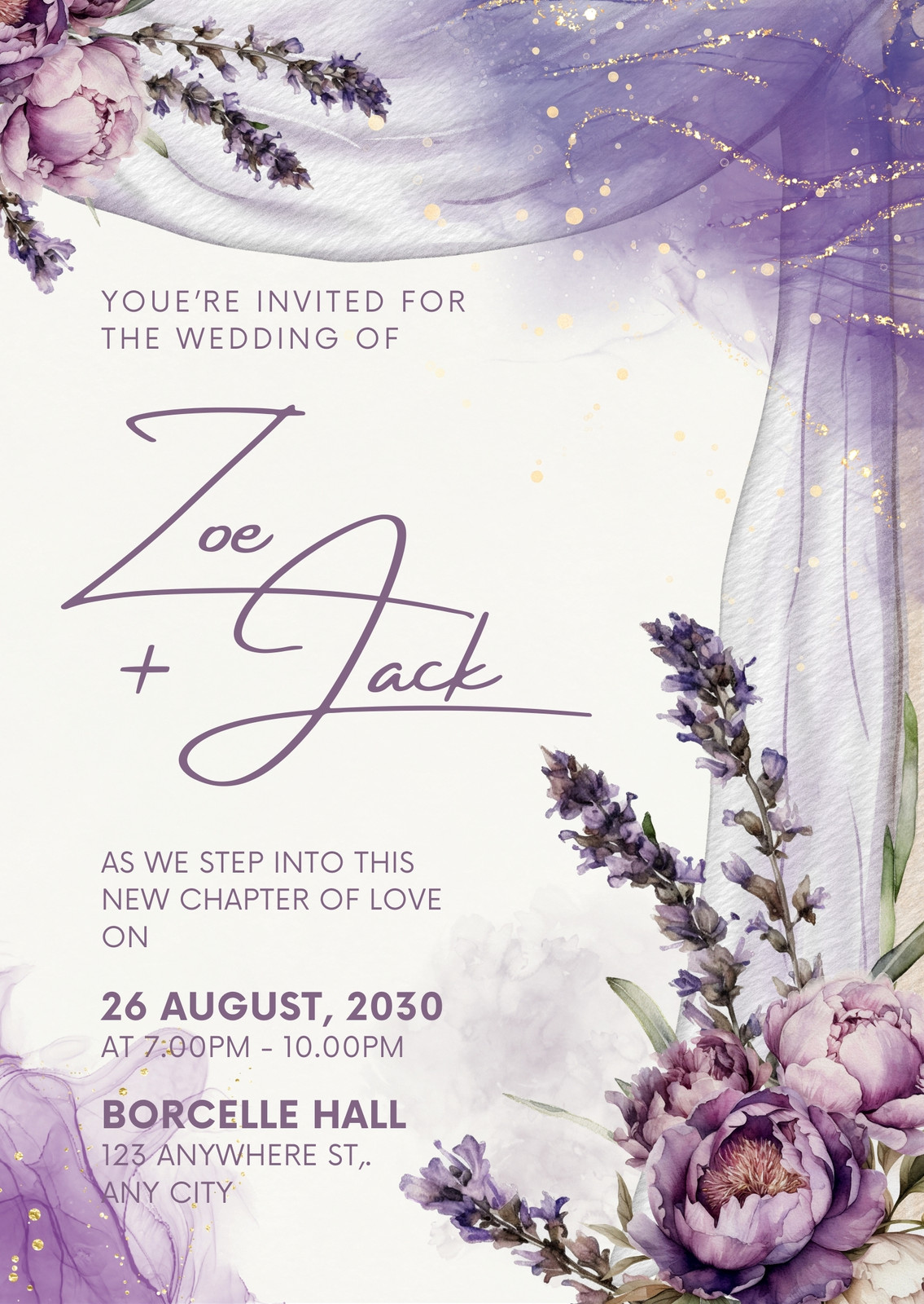 Purple Wedding Invitations