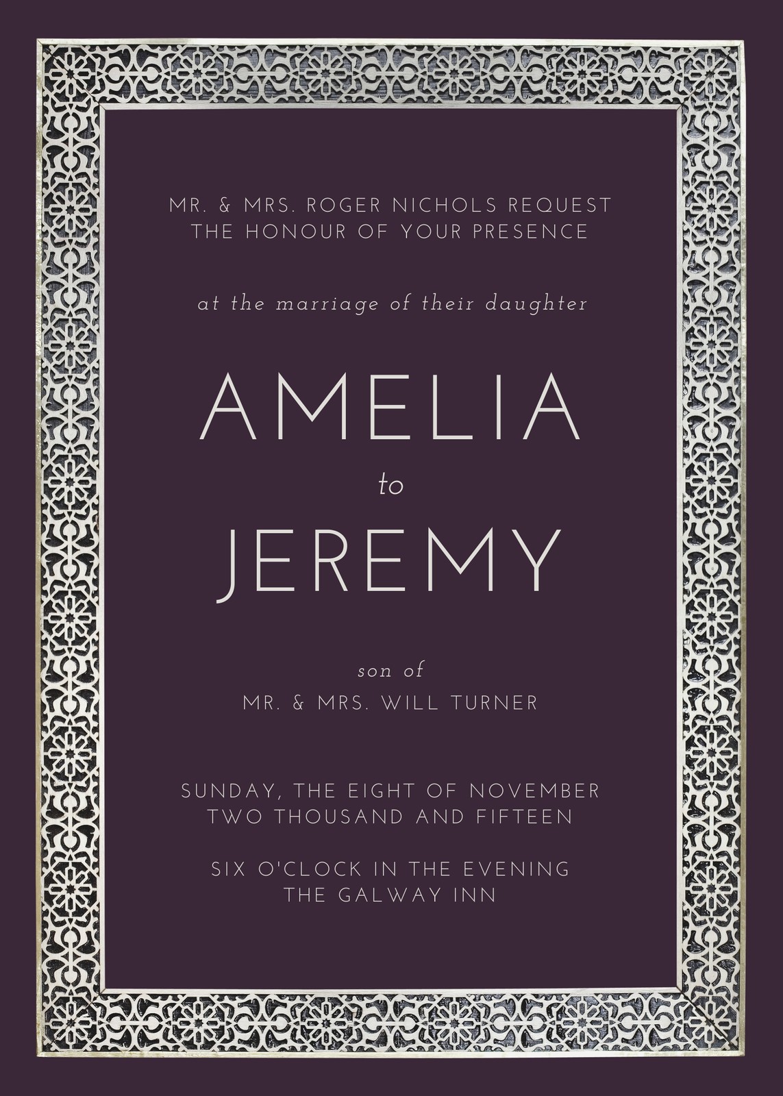 Silver Wedding Invitations