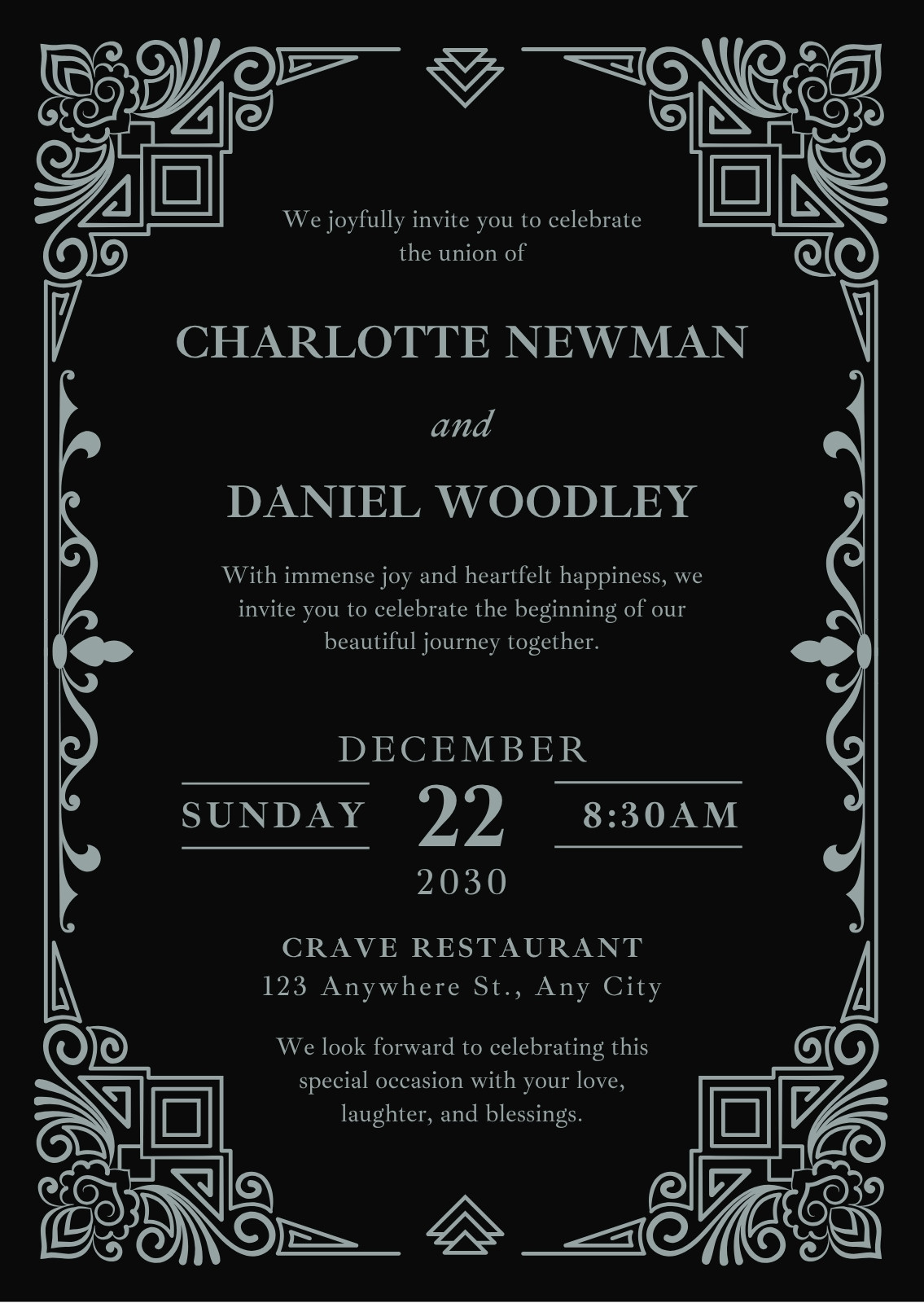 Silver Wedding Invitations