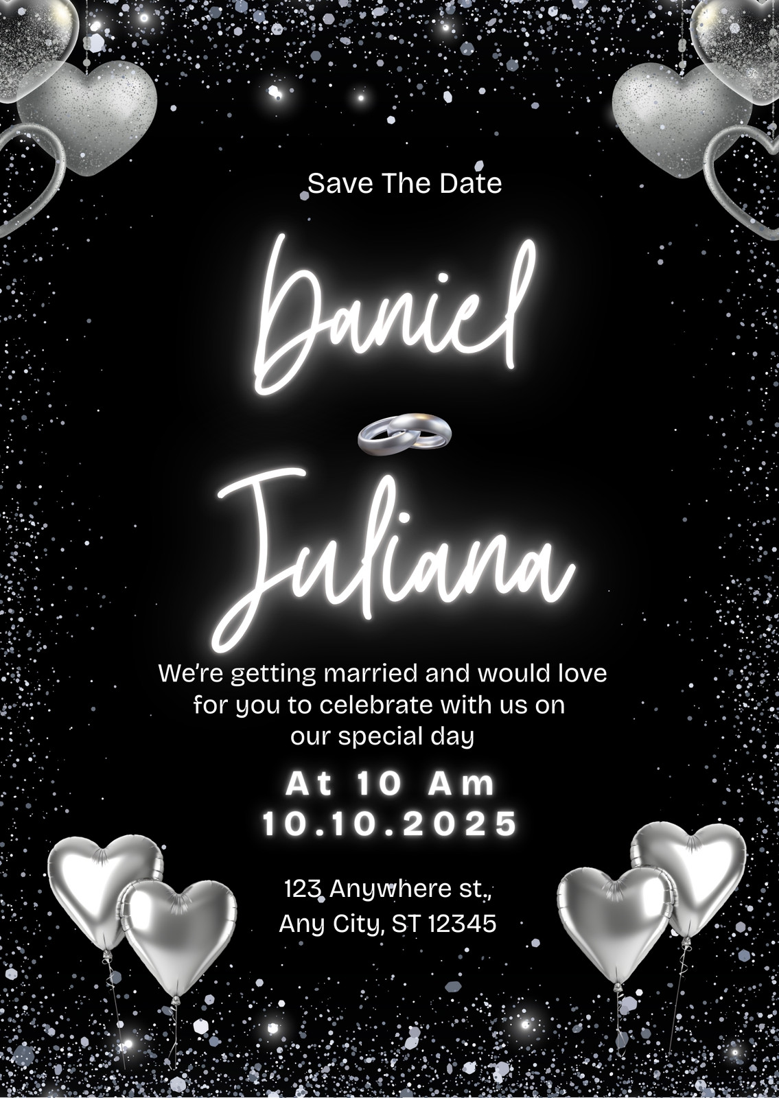 Silver Wedding Invitations