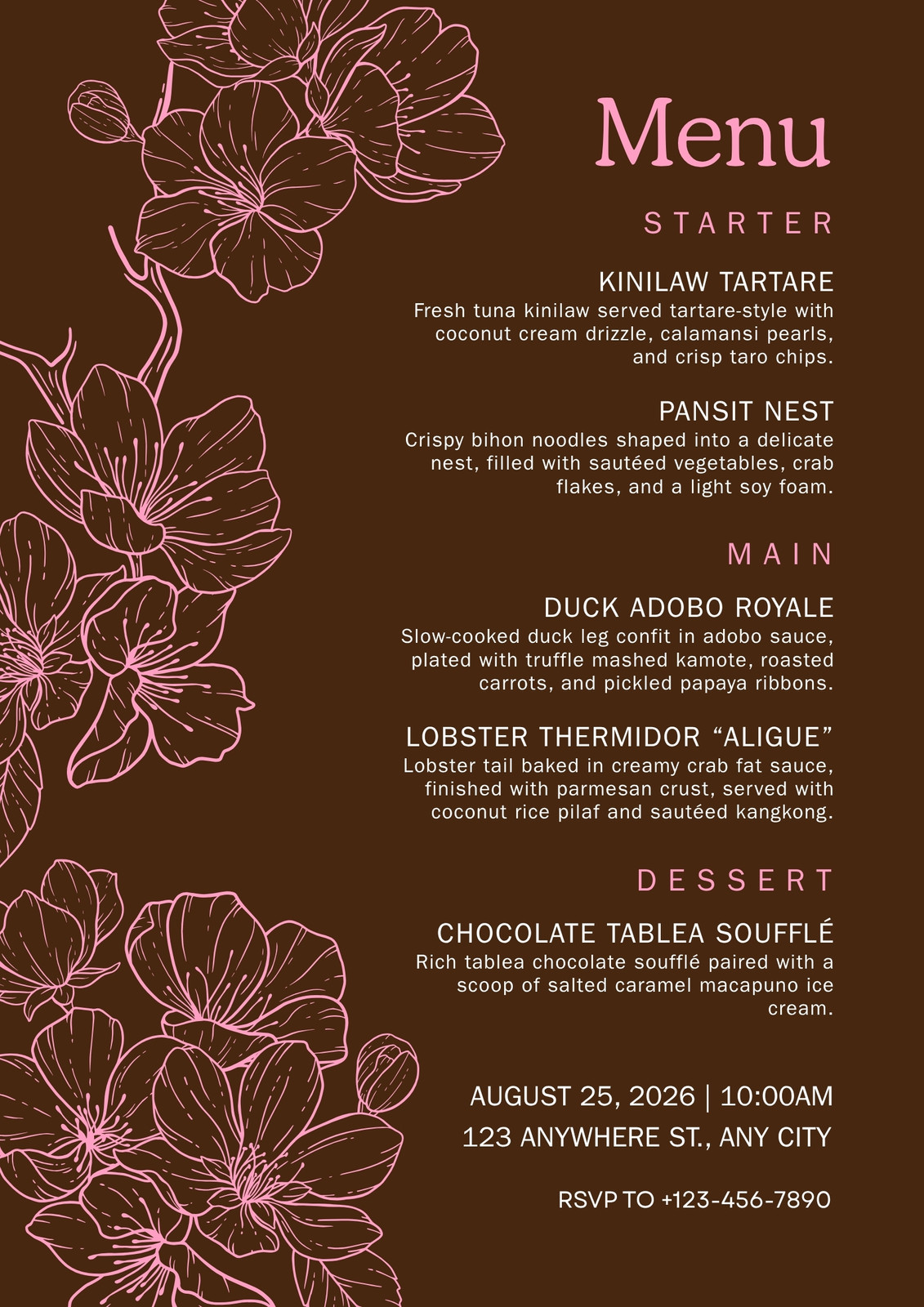 Wedding Menu
