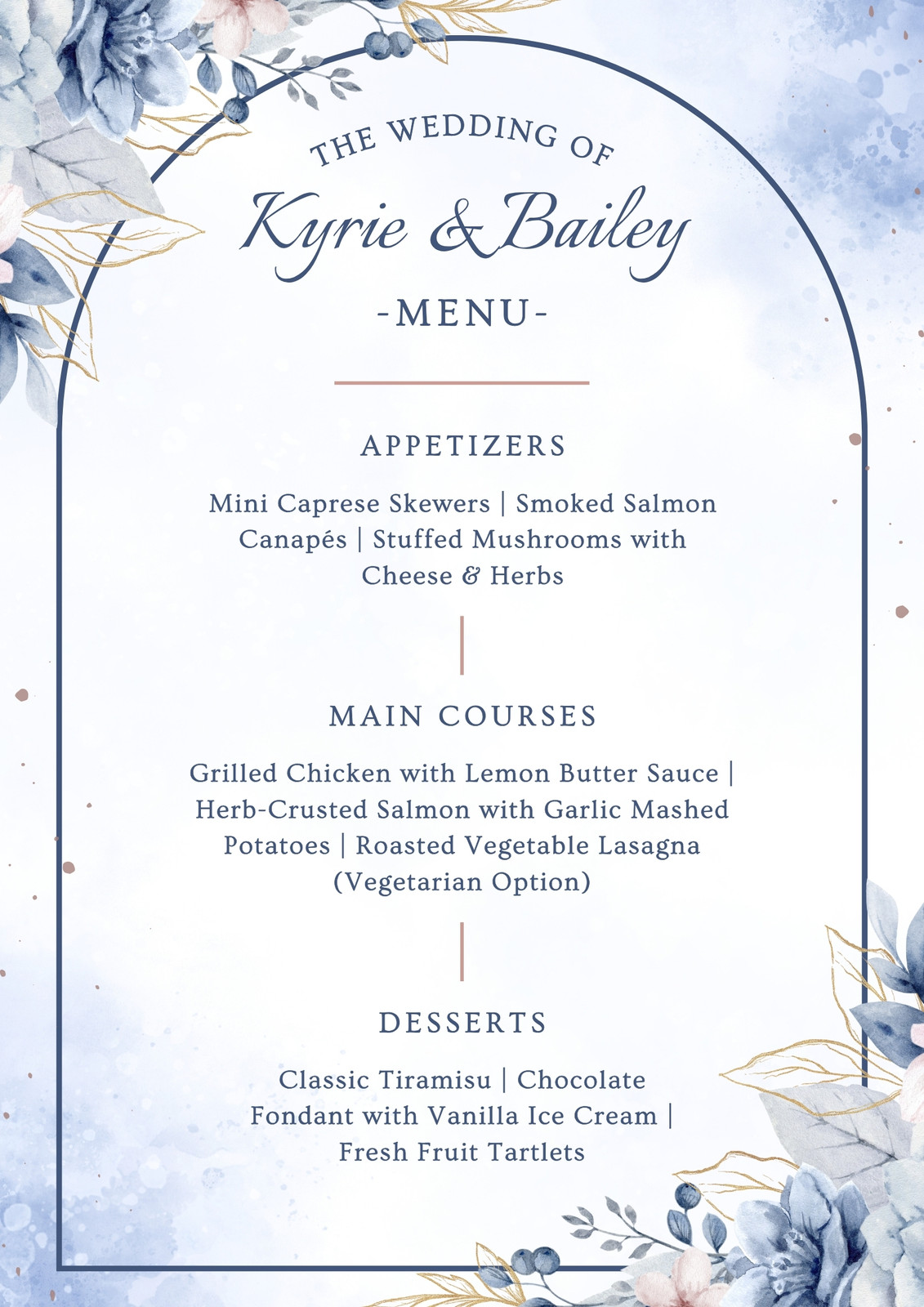Wedding Menu