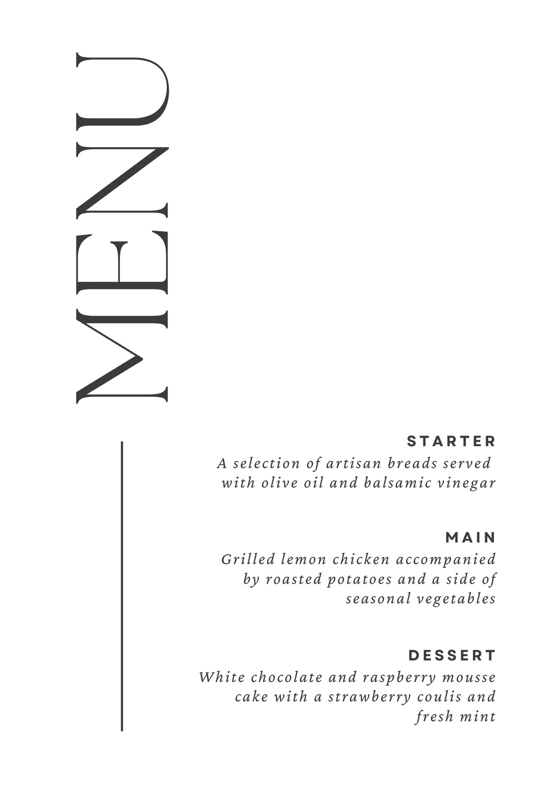 Wedding Menu