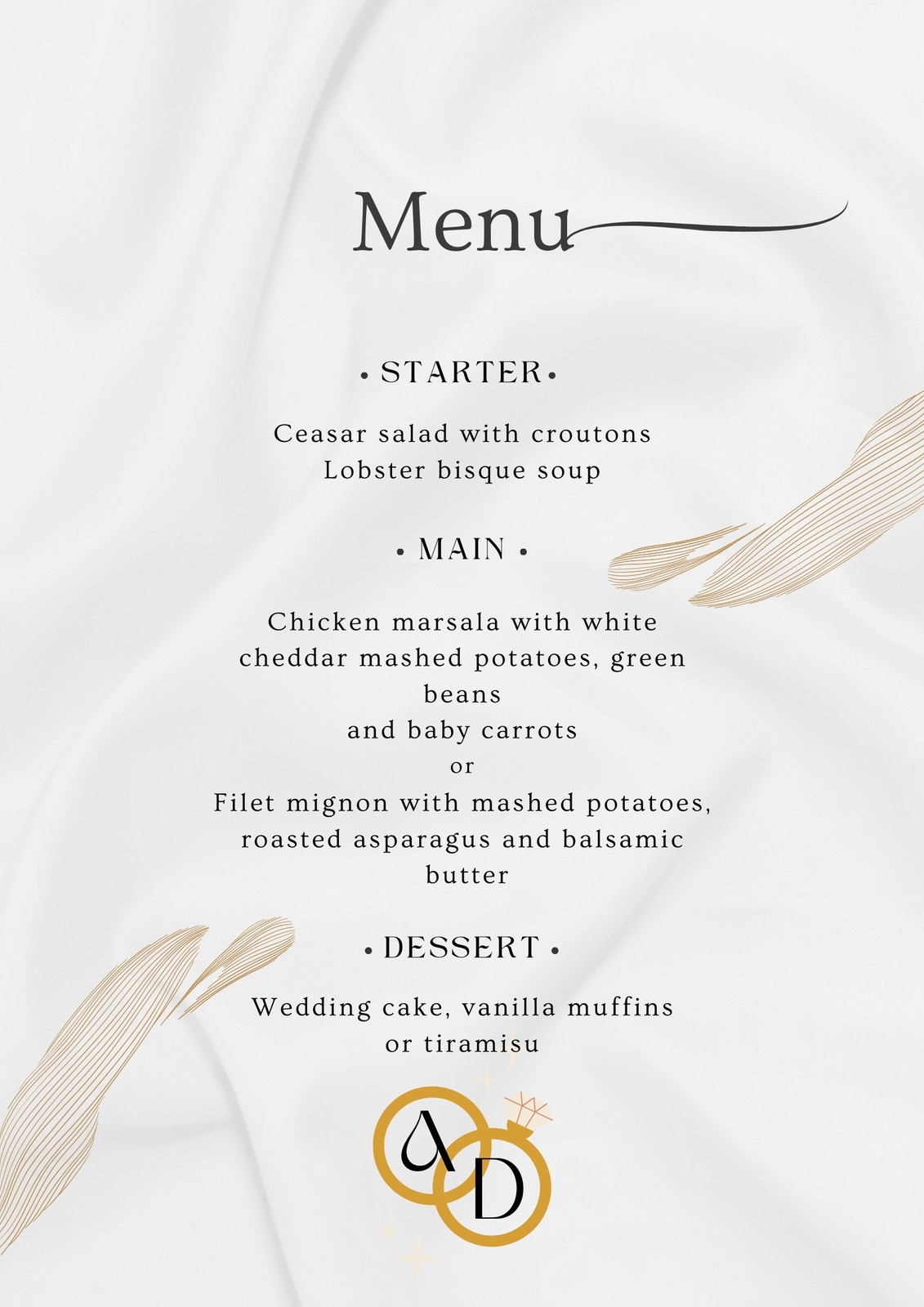 Wedding Menu