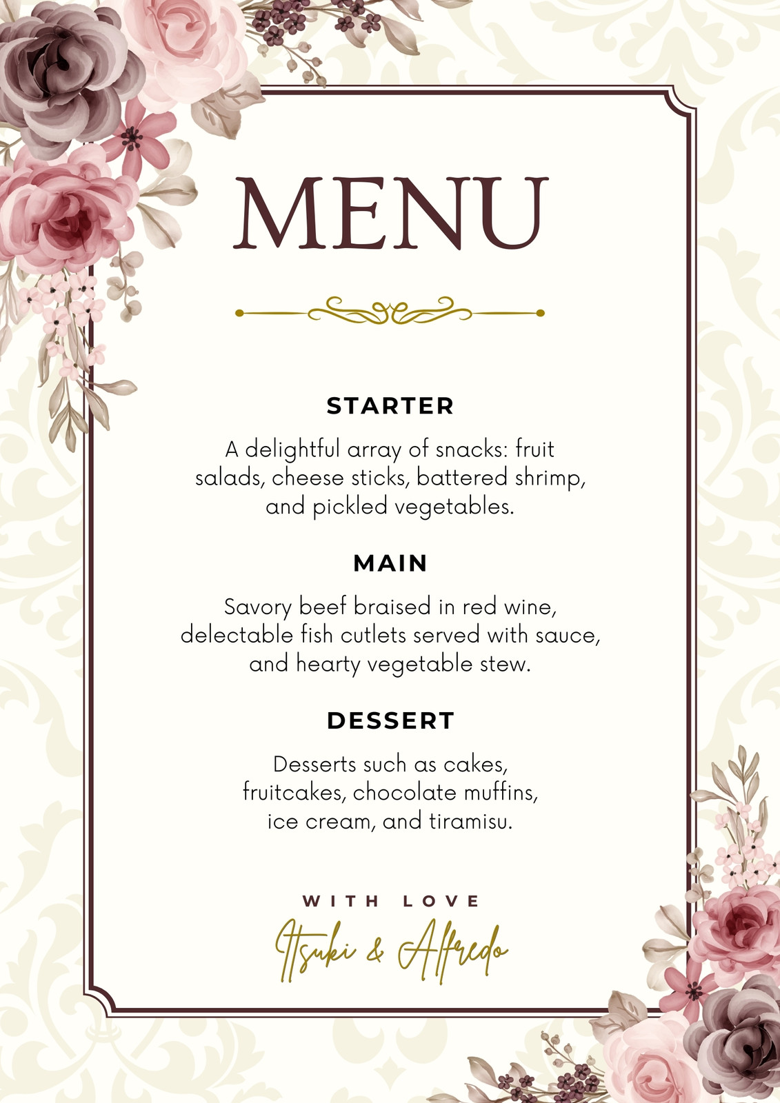 Wedding Menu