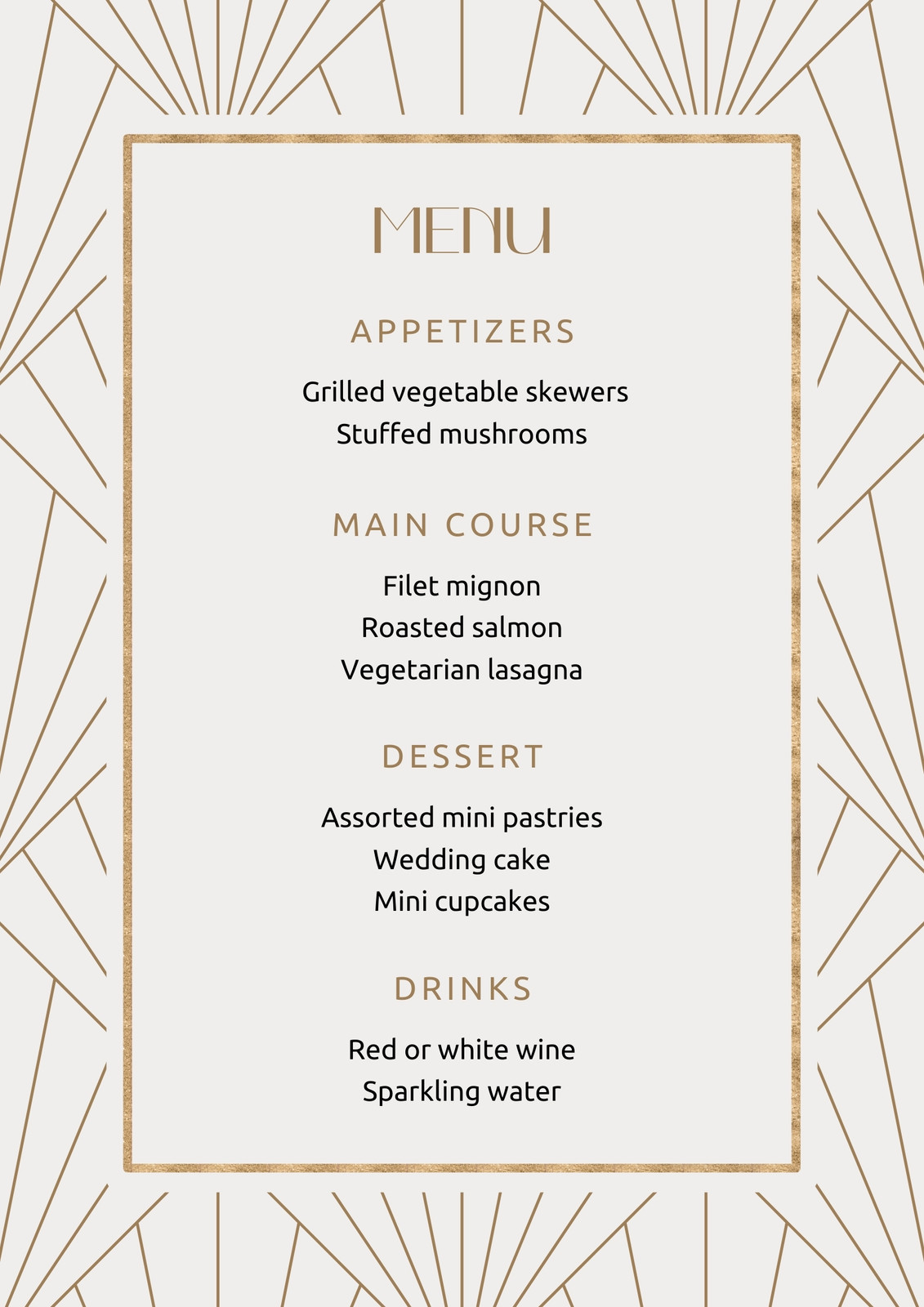 Wedding Menu