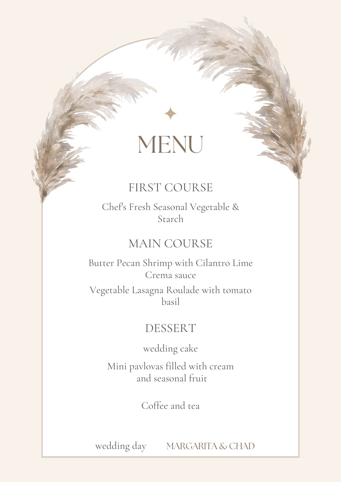 Wedding Menu