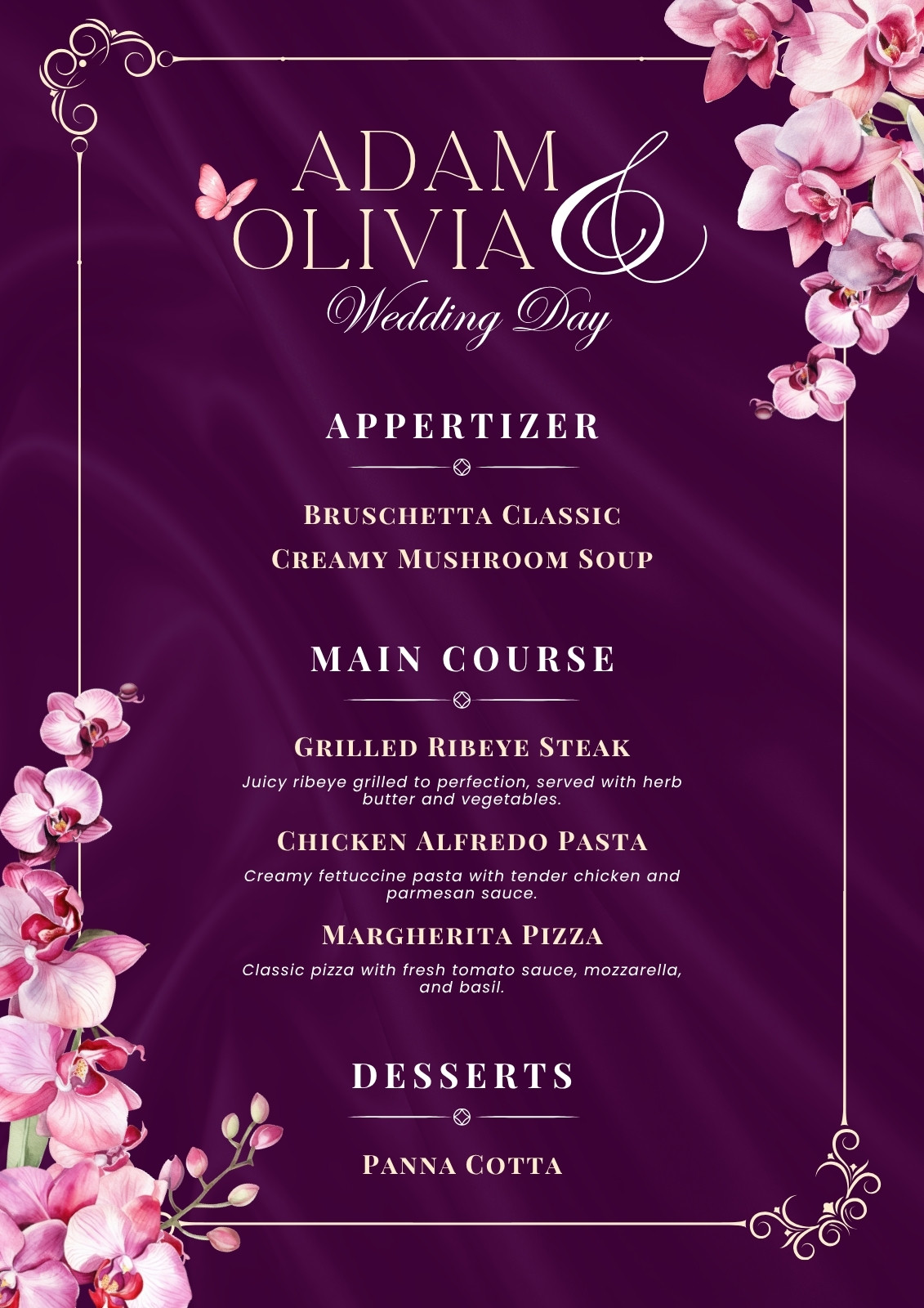 Wedding Menu