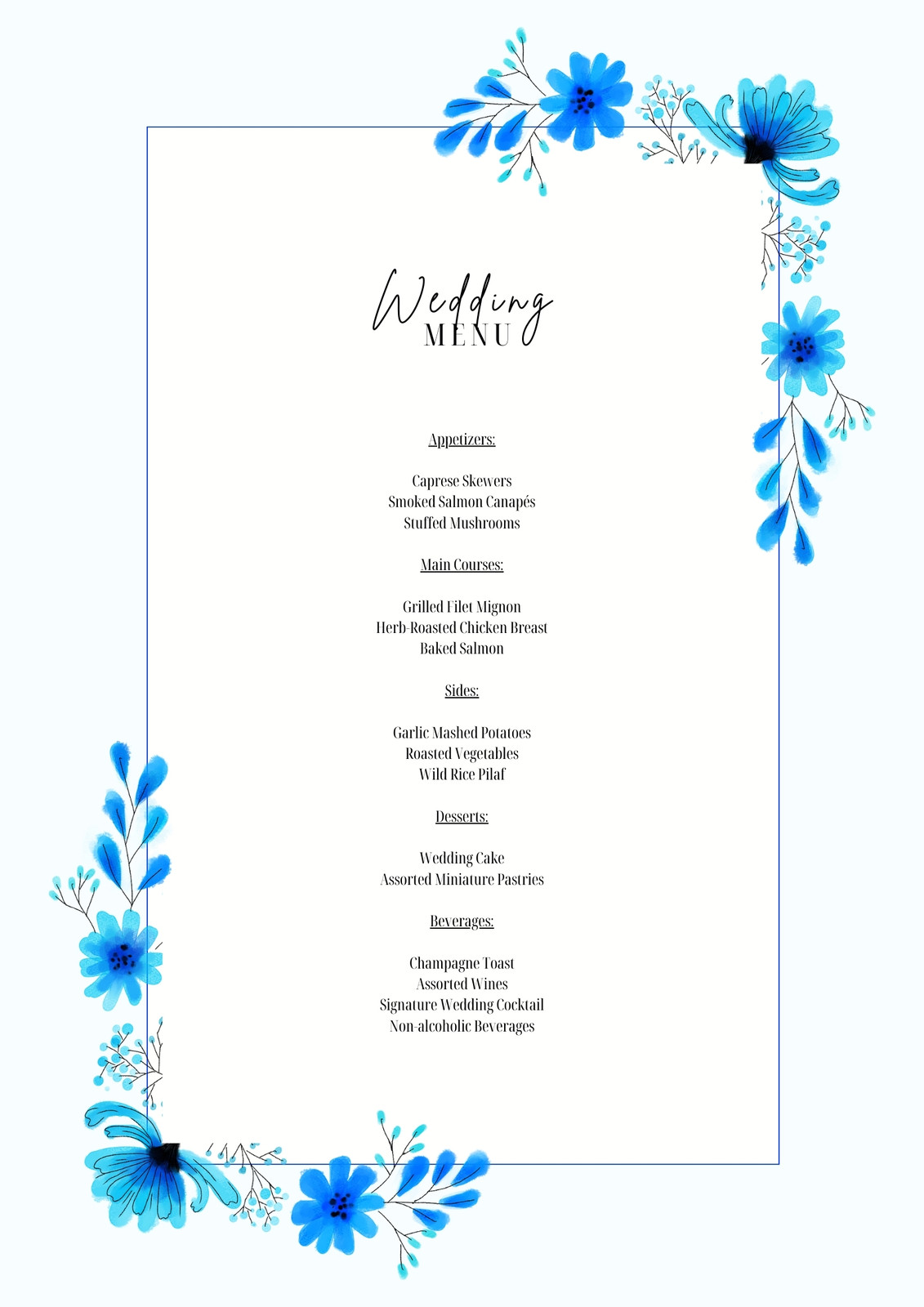 Wedding Menu