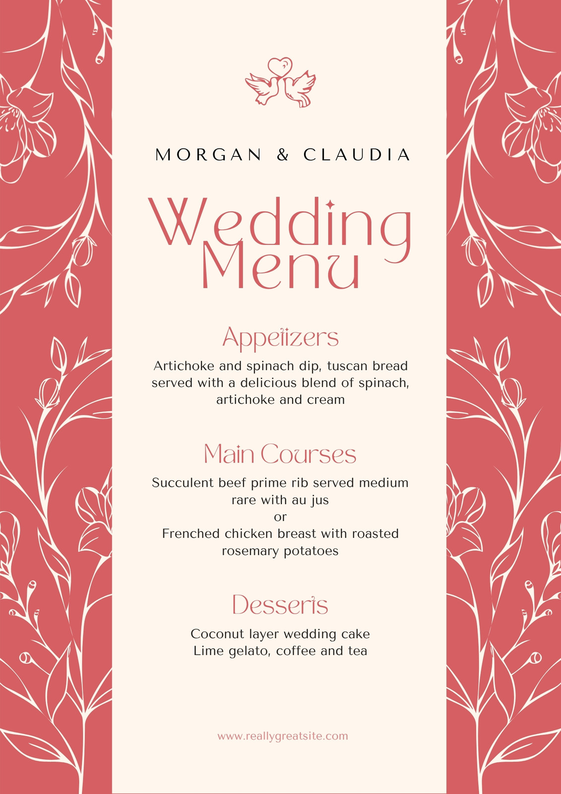 Wedding Menu