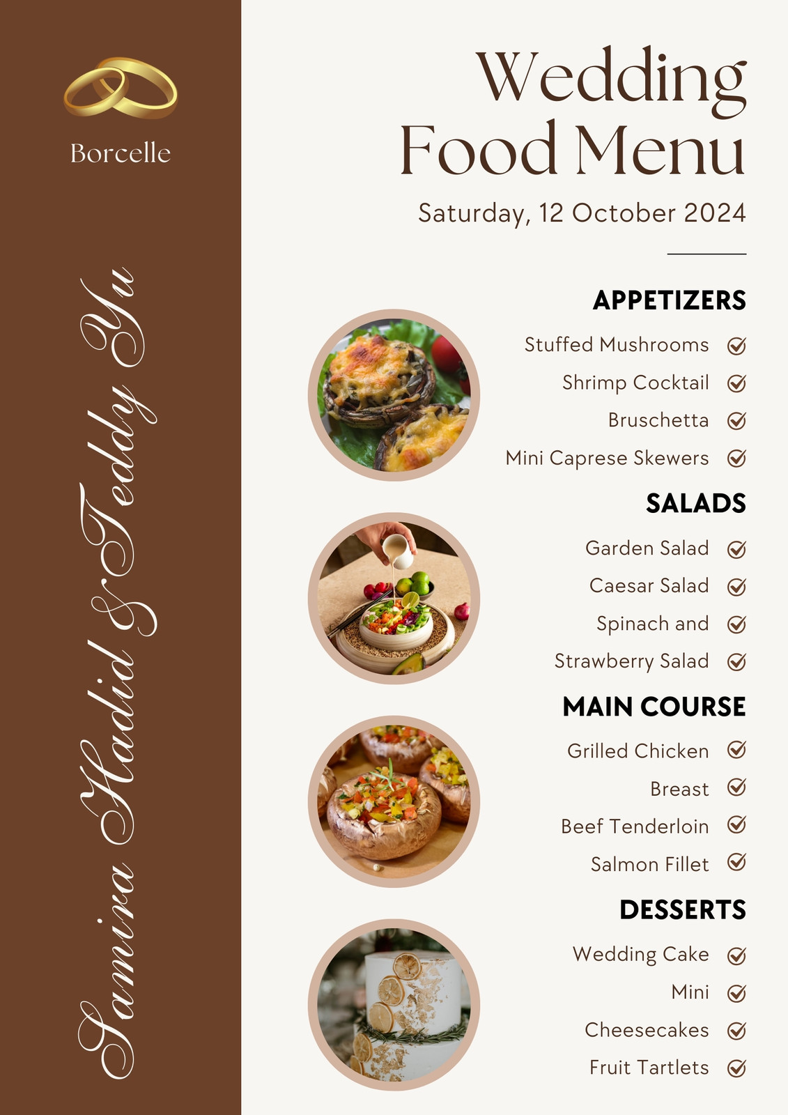 Wedding Menu