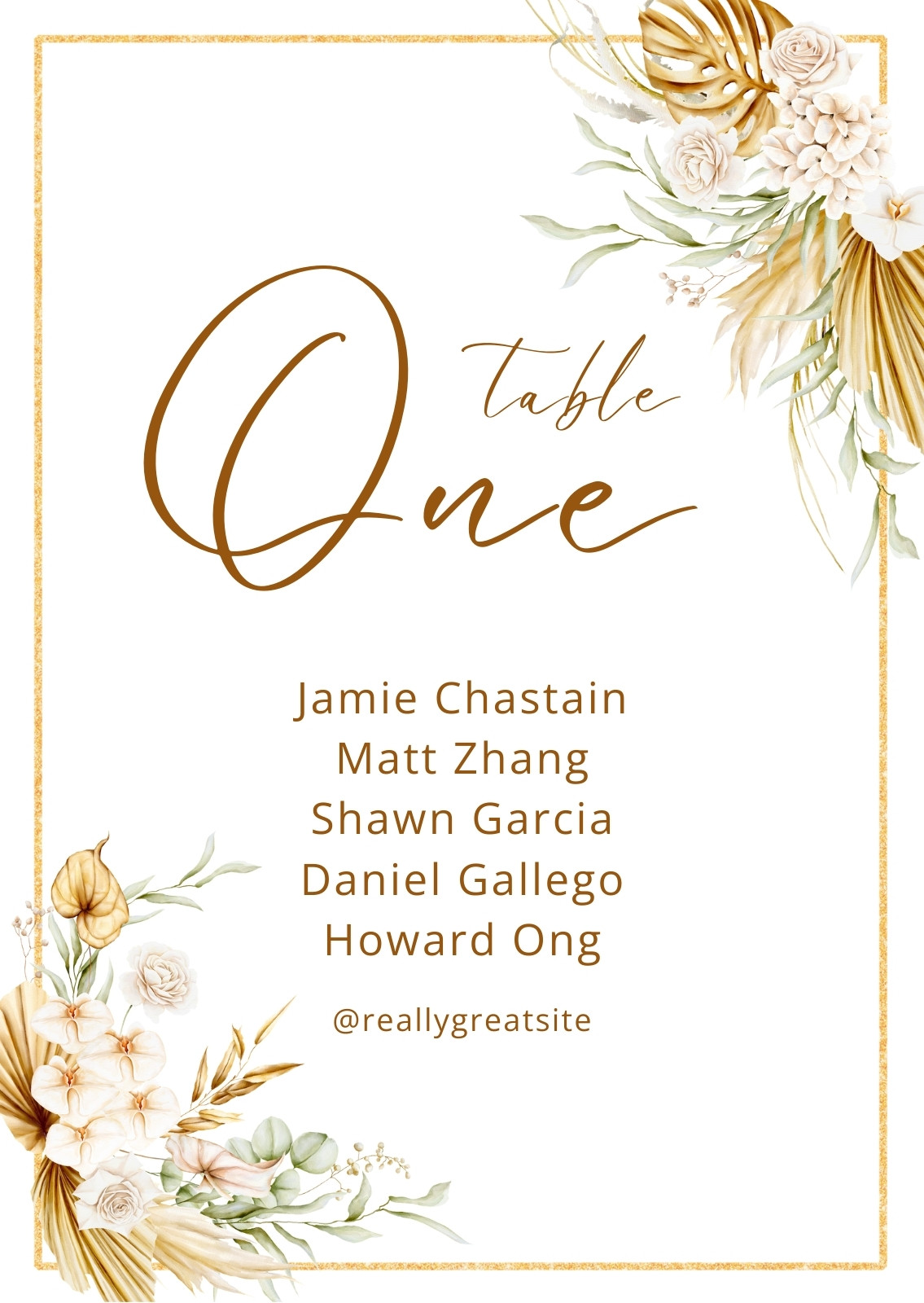 Wedding Table Numbers