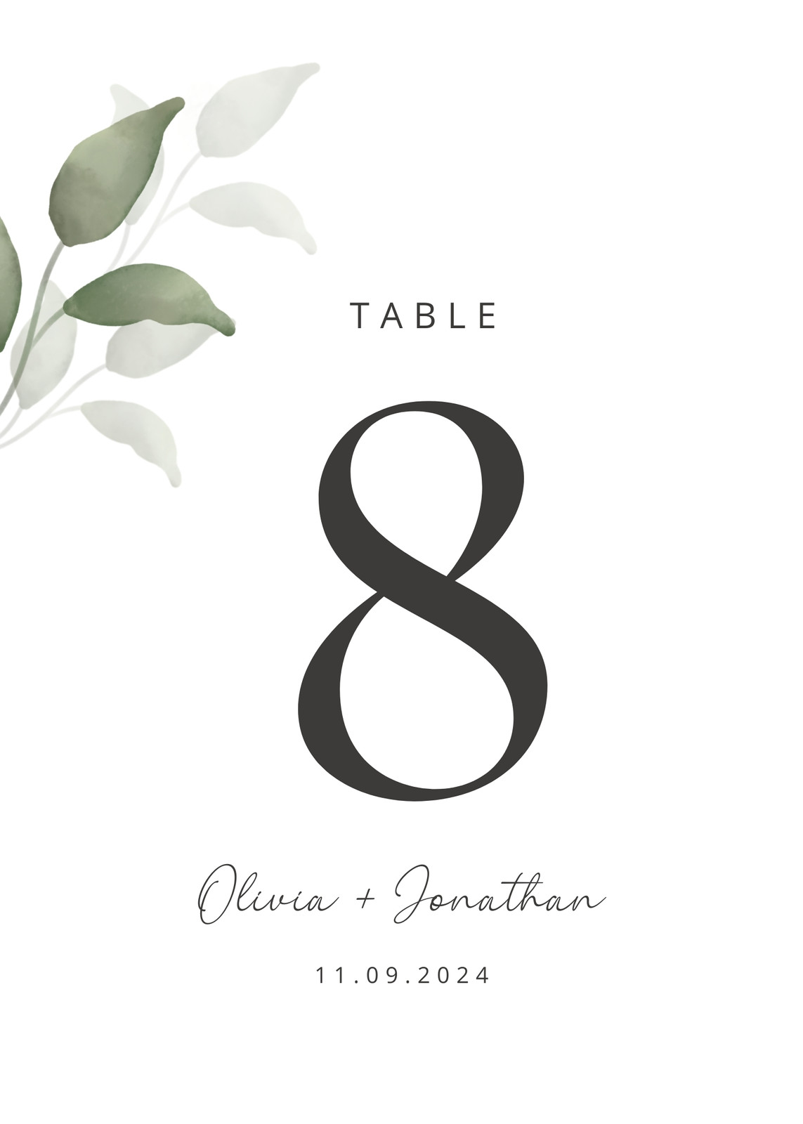 Wedding Table Numbers
