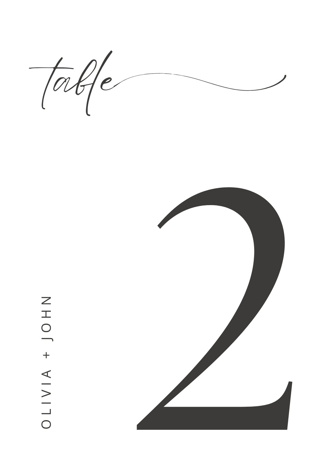 Wedding Table Numbers