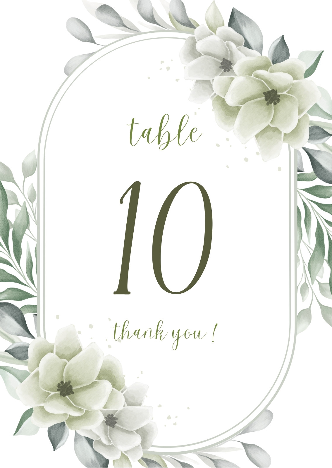 Wedding Table Numbers
