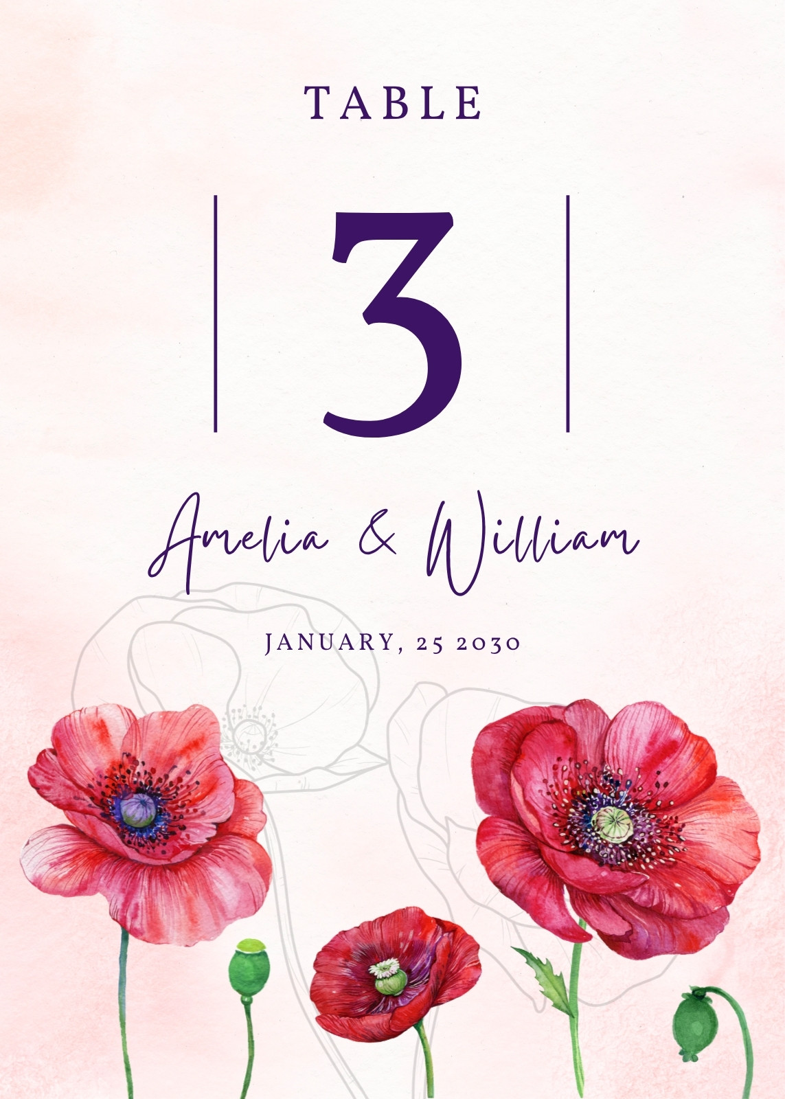 Wedding Table Numbers