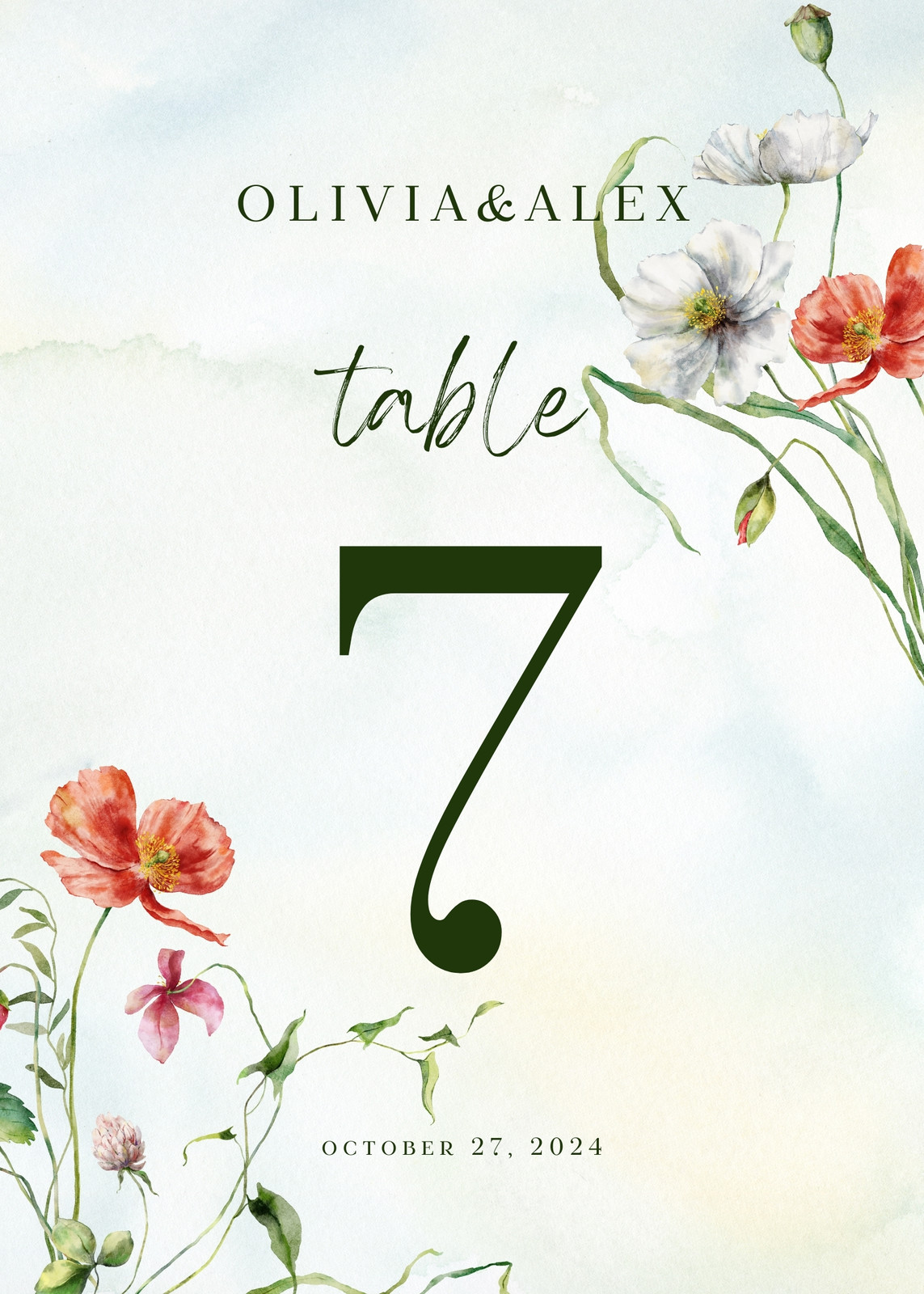 Wedding Table Numbers