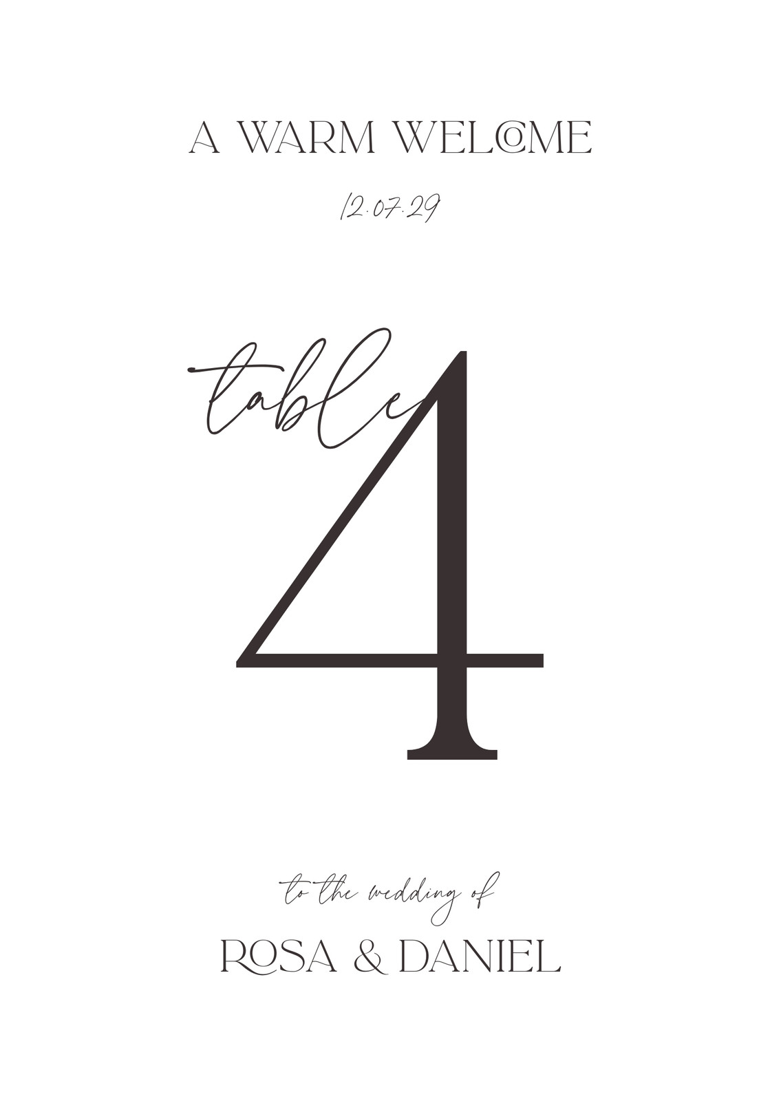 Wedding Table Numbers