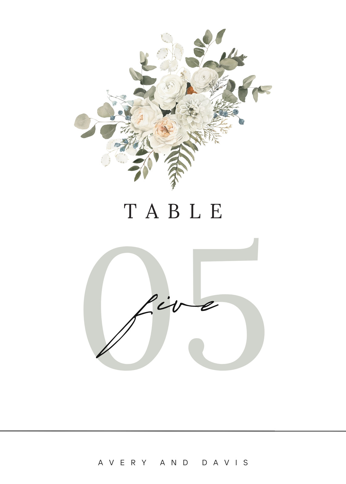 Wedding Table Numbers