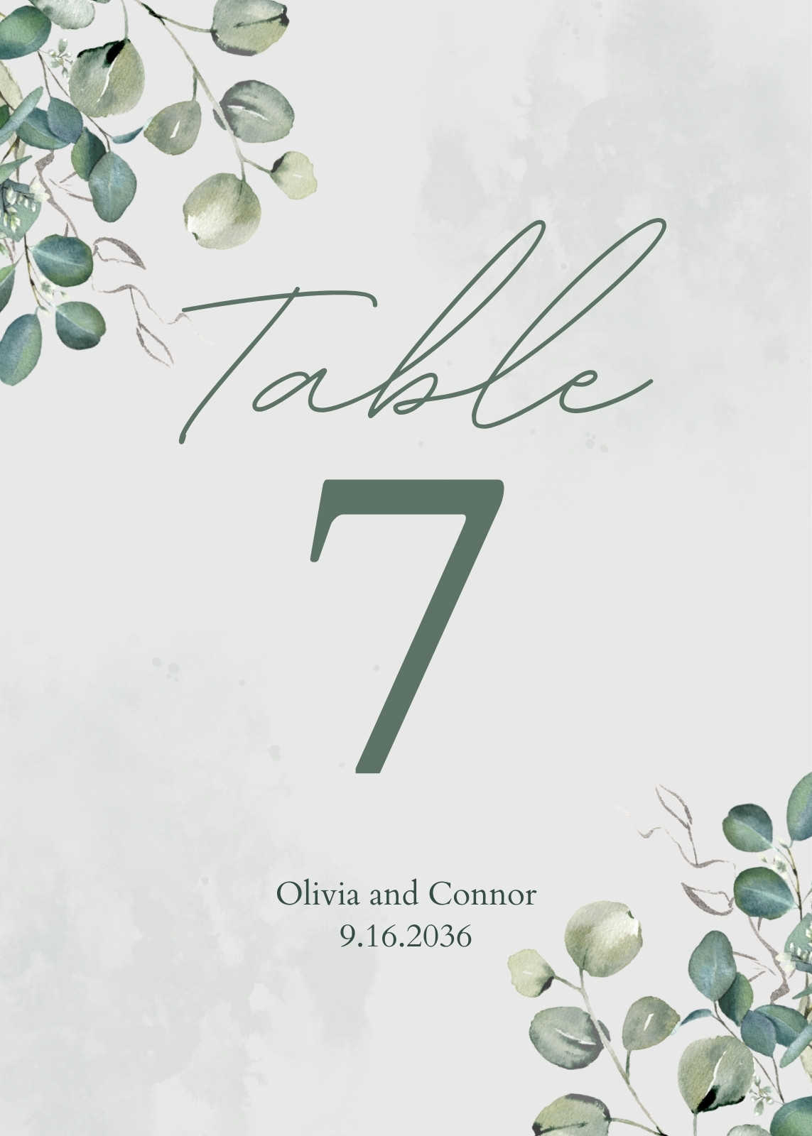 Wedding Table Numbers