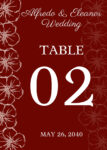 Wedding Table Numbers