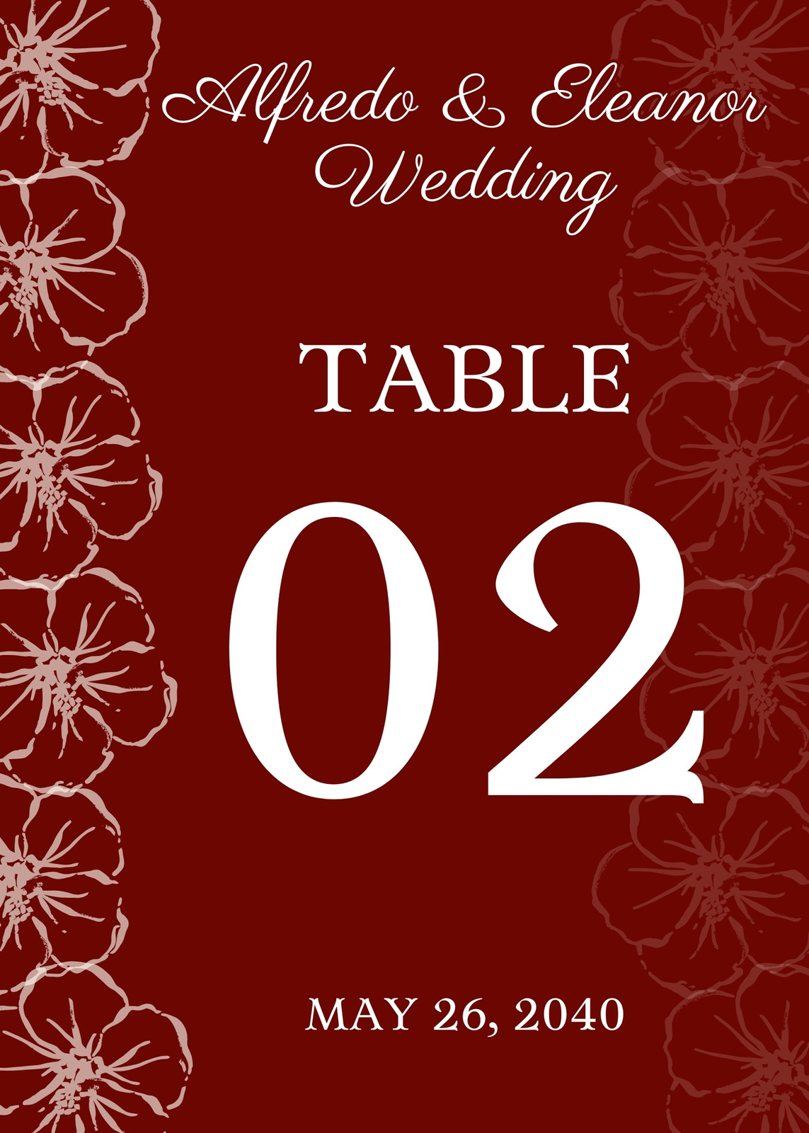 Wedding Table Numbers