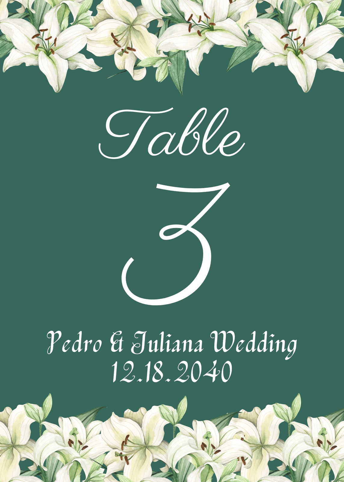 Wedding Table Numbers