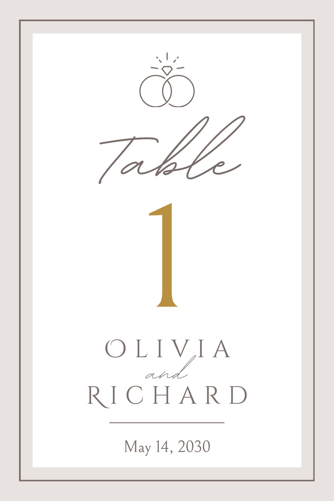 Wedding Table Numbers