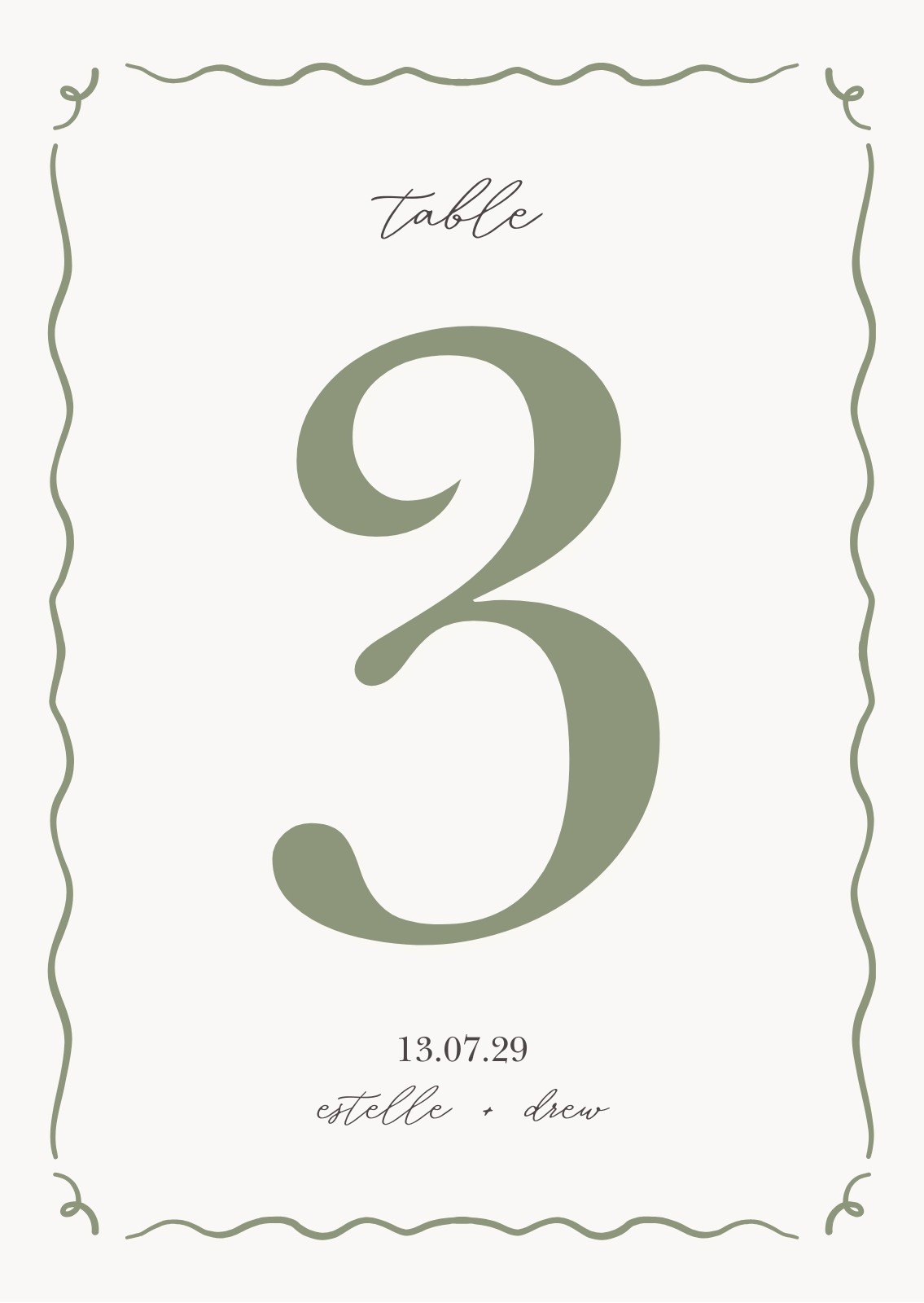 Wedding Table Numbers