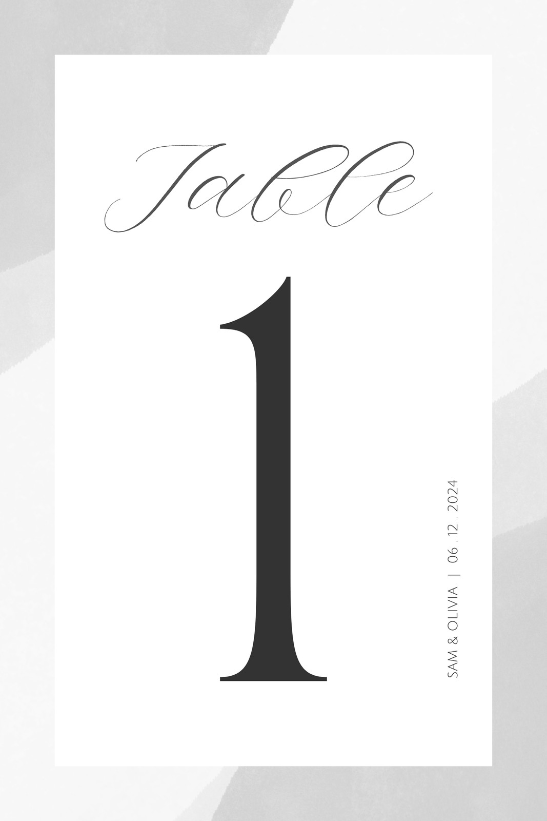 Wedding Table Numbers