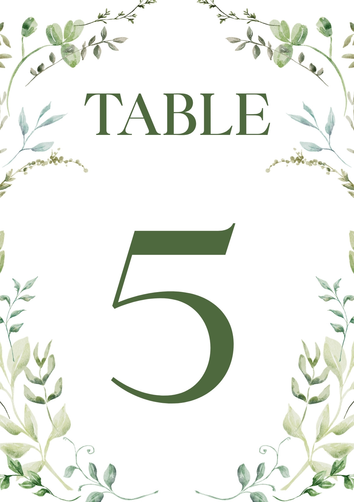 Wedding Table Numbers
