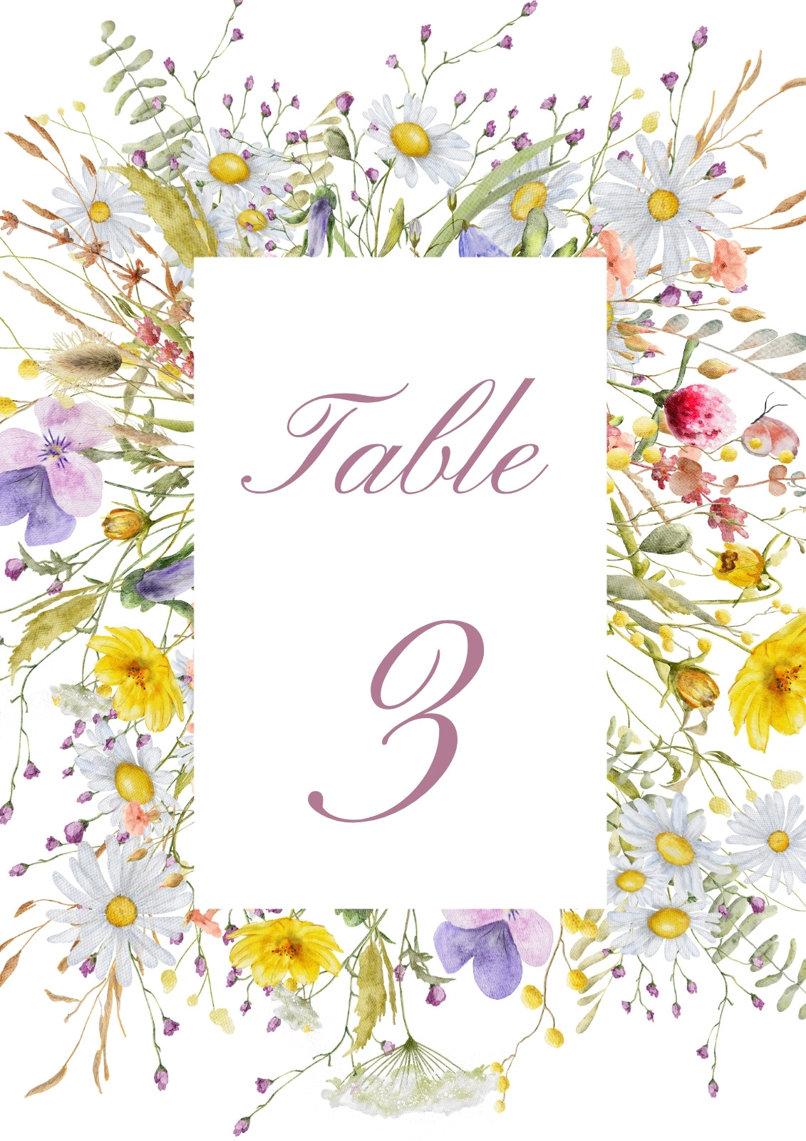 Wedding Table Numbers