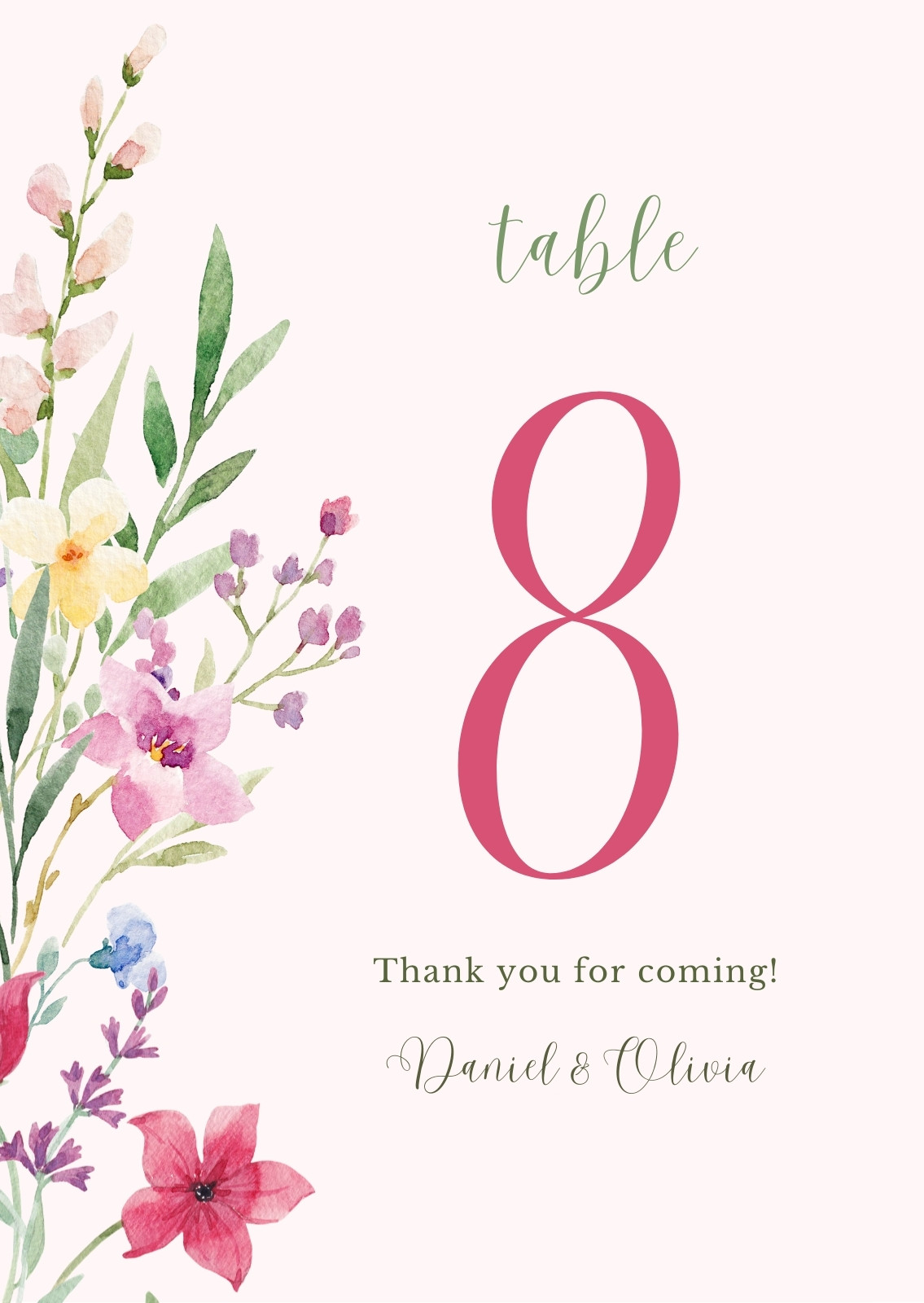 Wedding Table Numbers