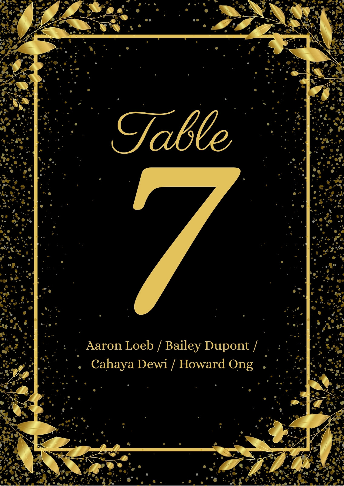 Wedding Table Numbers